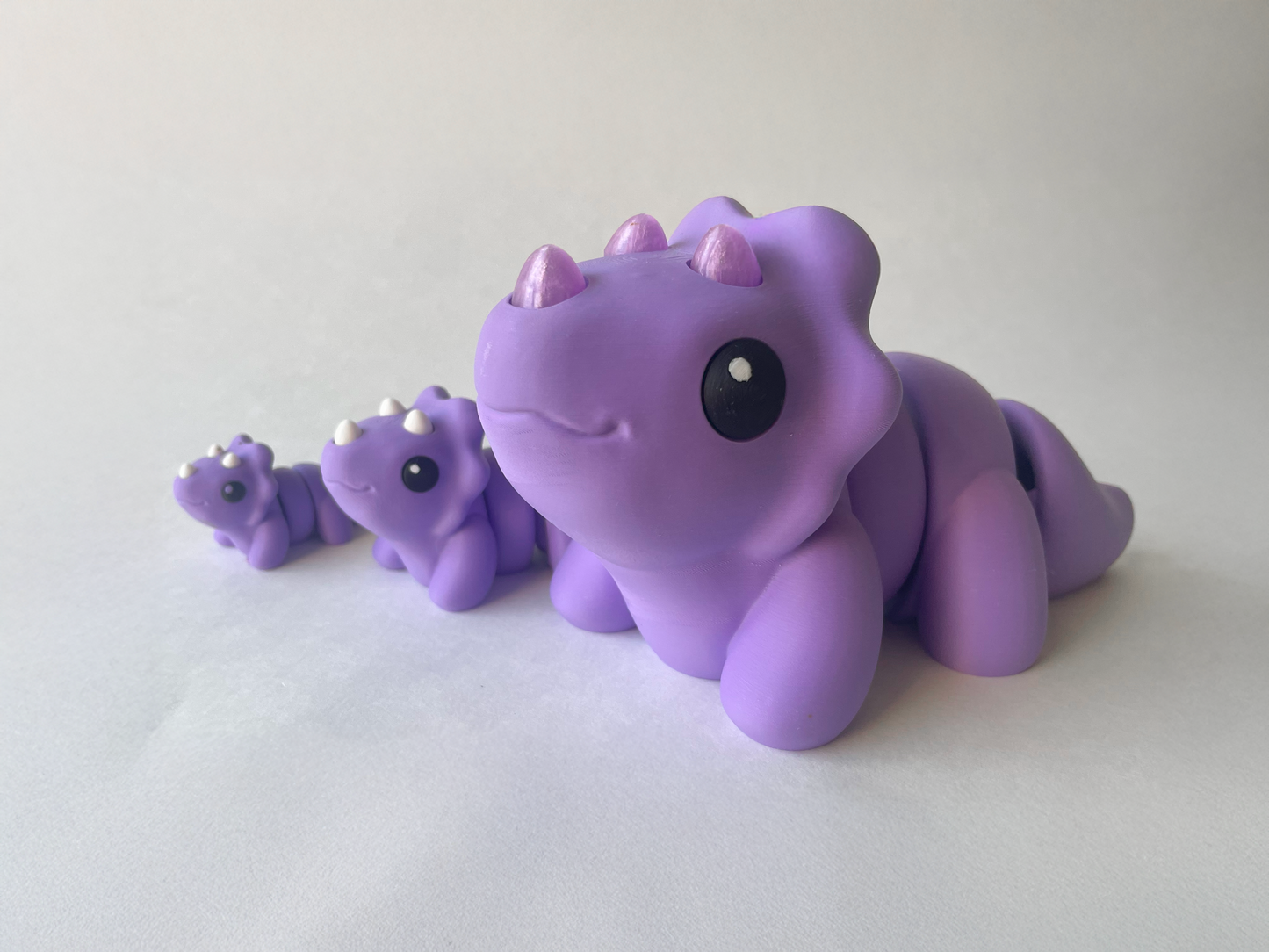 Purple Triceratops Dinosaur Flexi Toy Figurine for Tactile Learning Play!