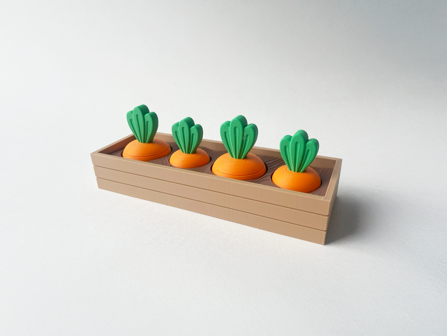 Mom's Full Carrot Garden-- Full Set with of 2 Large and 2 Medium Carrots- Articulated Garden for Tabletop Tactile Play & Stress Relief