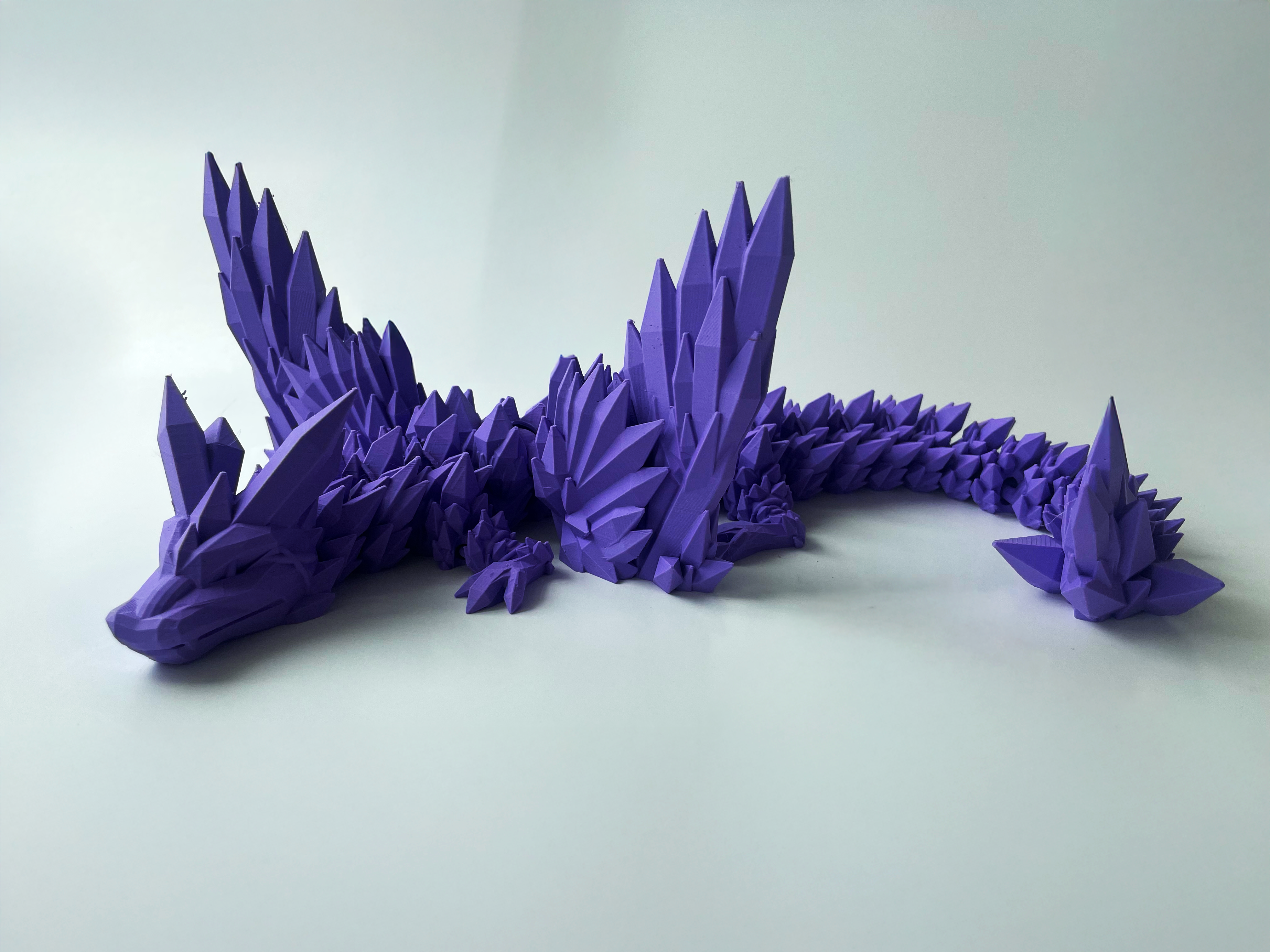 3D Printed Purple Dragon: Winged Fantasy Beast by Cinderwing3D