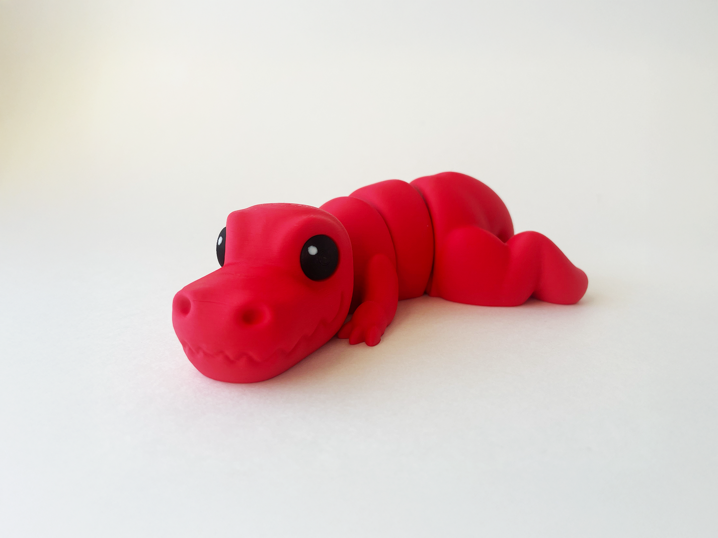 ZOU's Red T-Rex Dino Fidget Toy - Medium High-Quality 3D-Printed Articulated Buddy with Tiki-Taka Noise for Indoor and Outdoor Play & Stress Relief