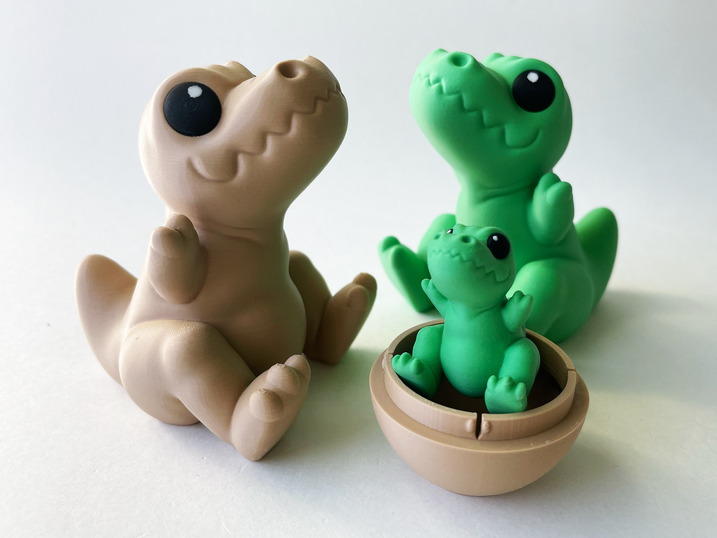 T-Rex Family Toy Set (Set of 2 T-rex Parents, 1 Egg and 1 Baby T-rex) for Dino Family fun Tactile Play and STEM Learning