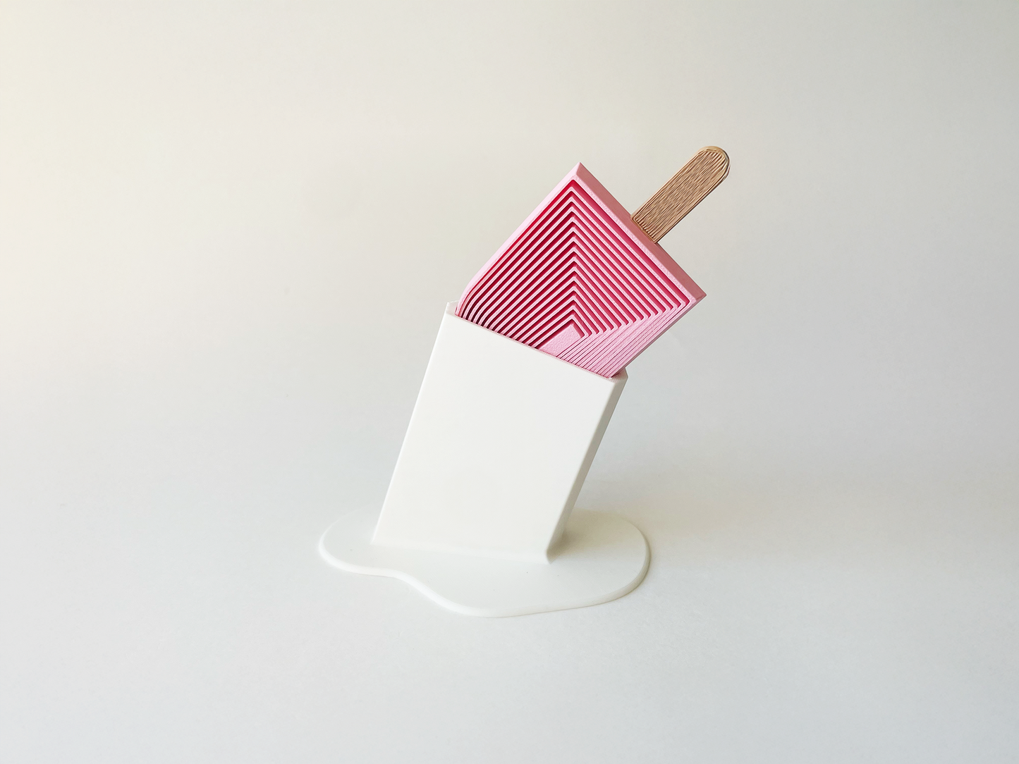 Summer's Pink Popsicle Fidget Toy Large- - High-Quality 3D Printed Articulated Popsicle Fidget for Tabletop Tactile Play