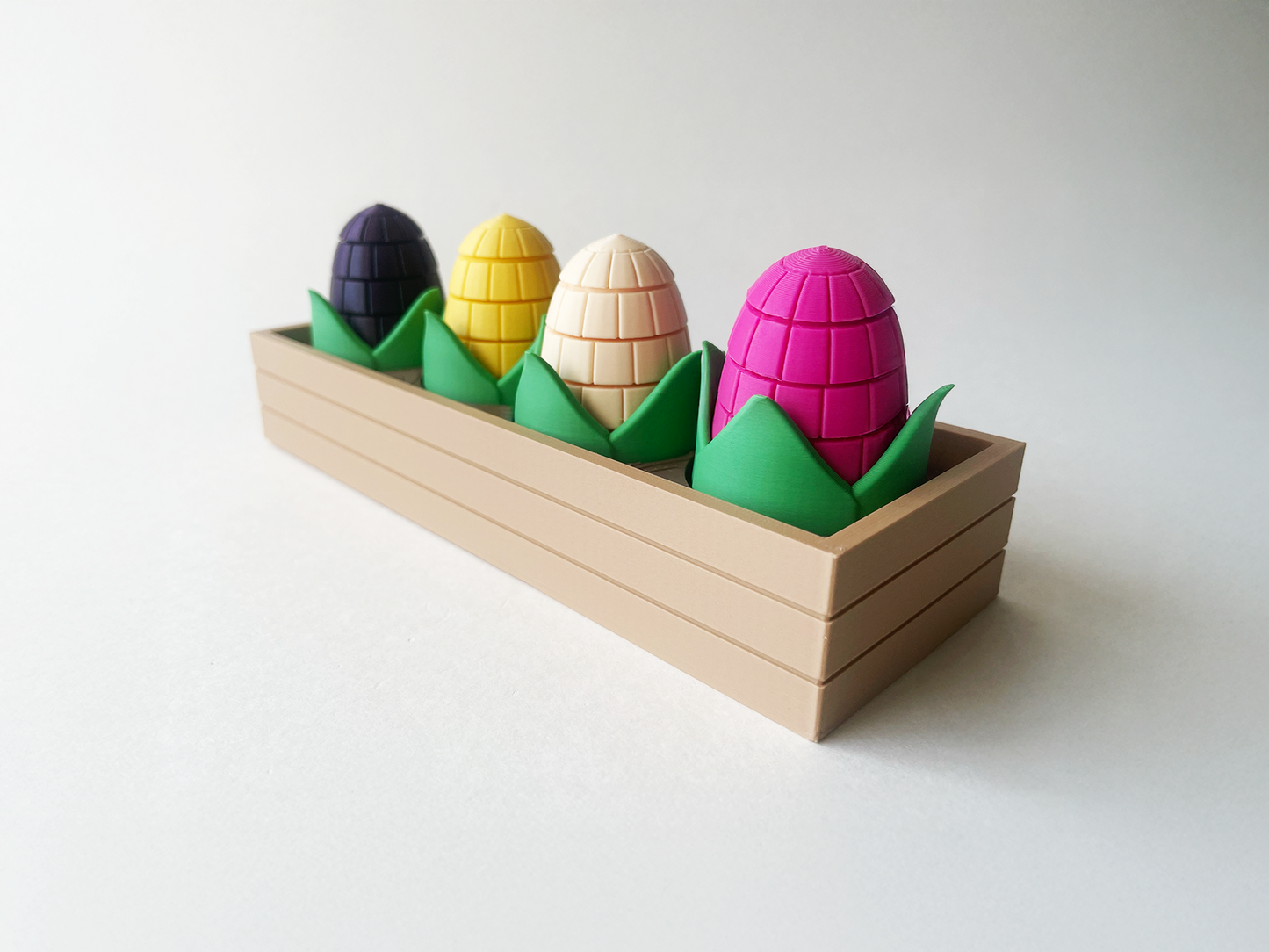 Mom's Peruvian Corn Garden Set on a Linear Plate - Articulated Garden for Tabletop Tactile Play & Stress Relief