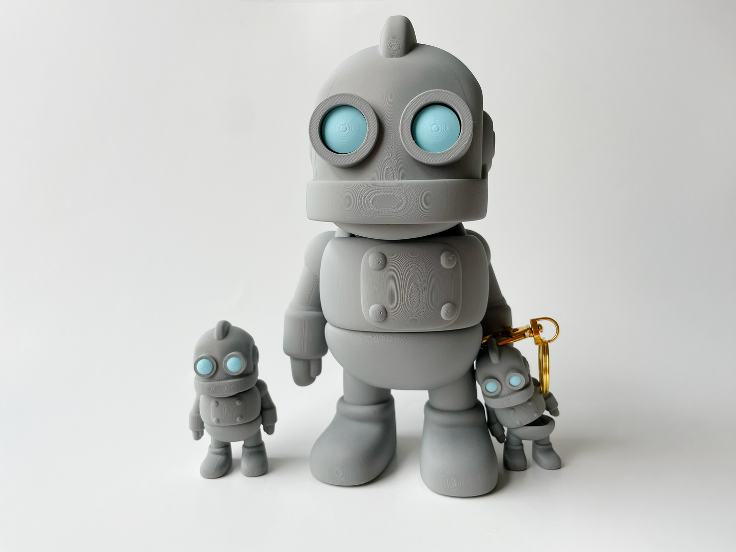 Classic Grey Iron Giant Robot Flexi 3D Printed Toy