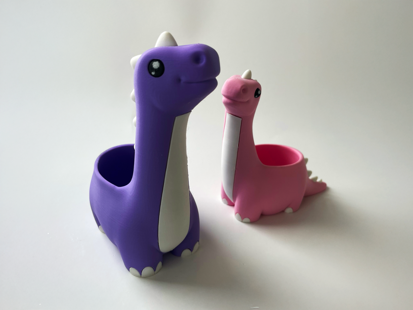 Dino Pencil Holders! (Set of 2, Purple Dad and Pink Mom Dinos)