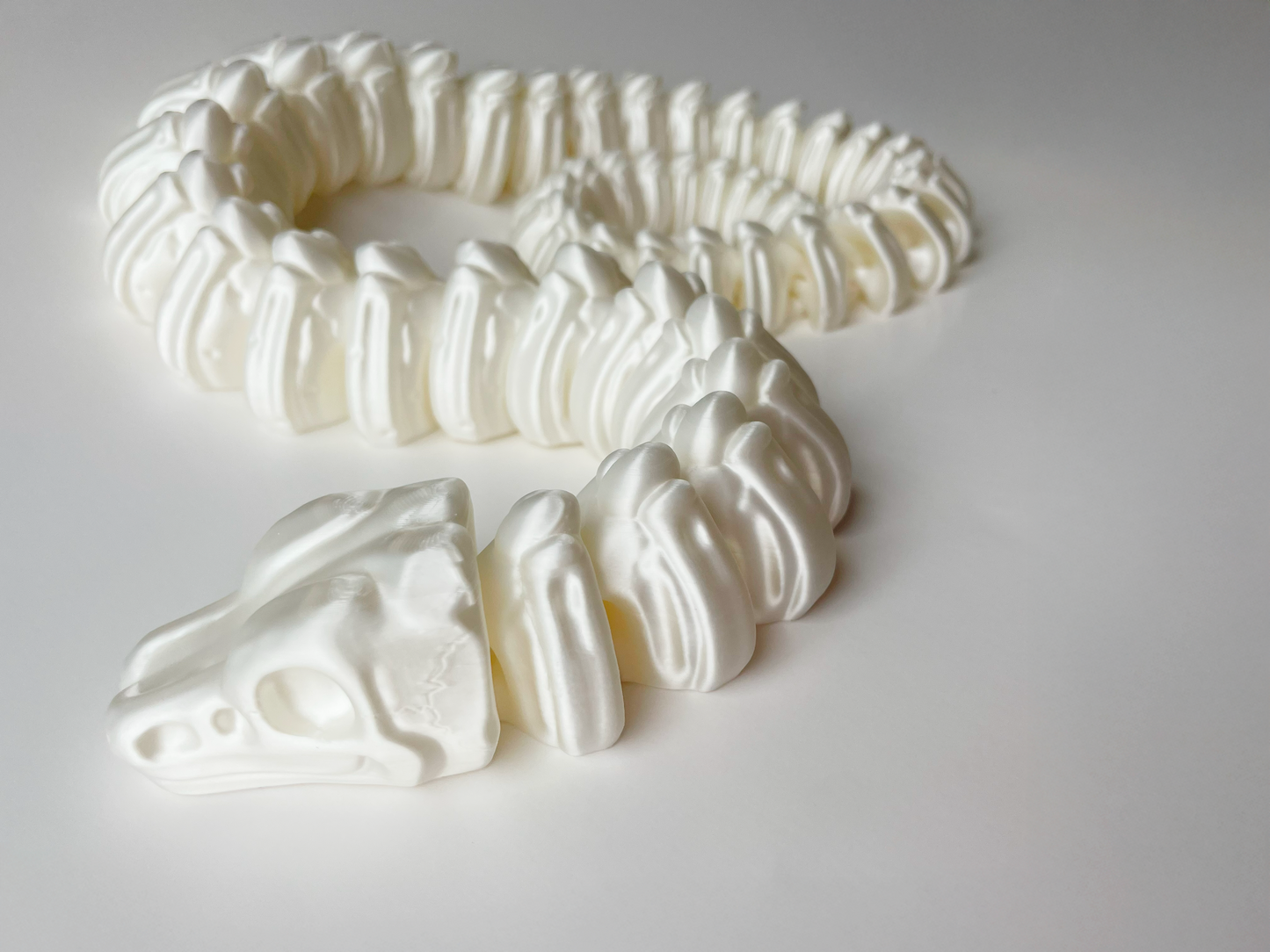 Halloween Bone Shiny White Skeleton Snake Toy