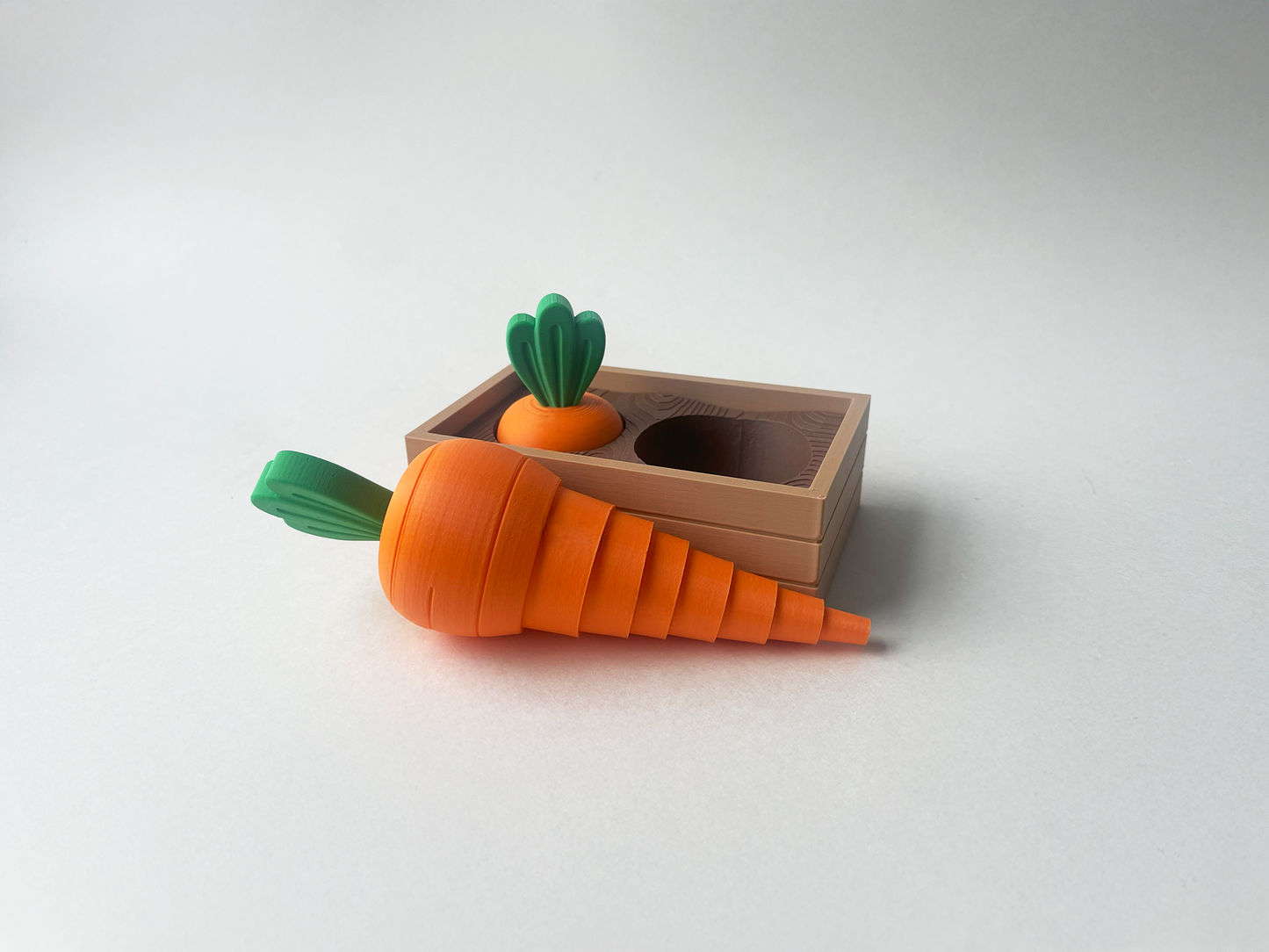 Mom's Small Garden-- Carrot Garden Set of 2, One Large Carrot and One Small Carrot - Articulated Garden for Tabletop Tactile Play & Stress Relief