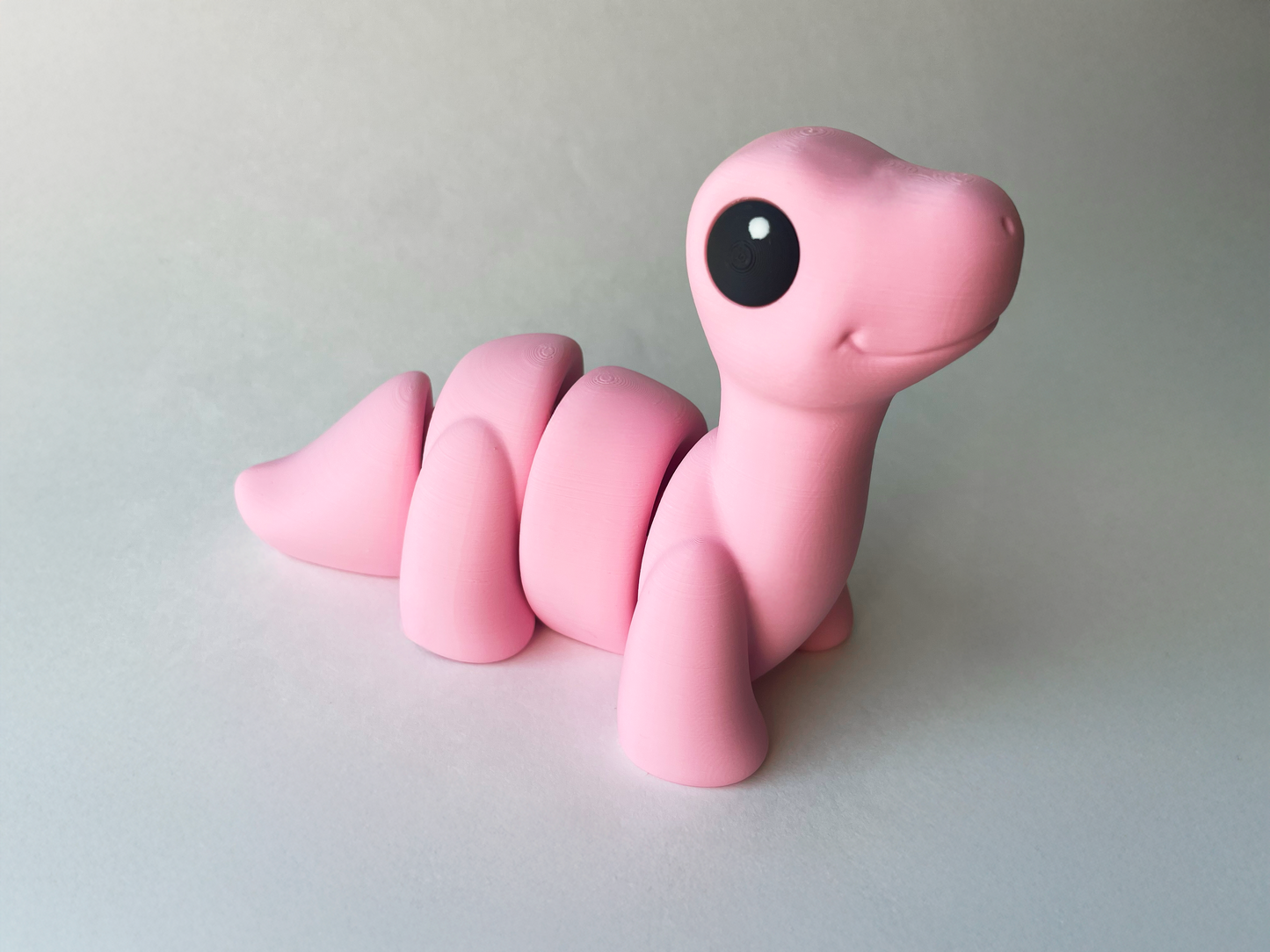Kawaii Pink Brontosaurus Dinosaur Flexi Toy Figurine for STEM Learning Play!