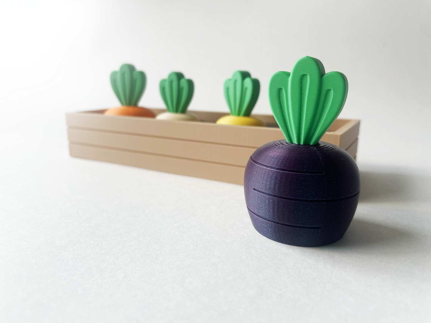 Mom's Diverse Full Carrot Garden-- Full Set with of 2 Large and 2 Medium Carrots-Multi Color Articulated Garden for Tactile Play & Stress Relief