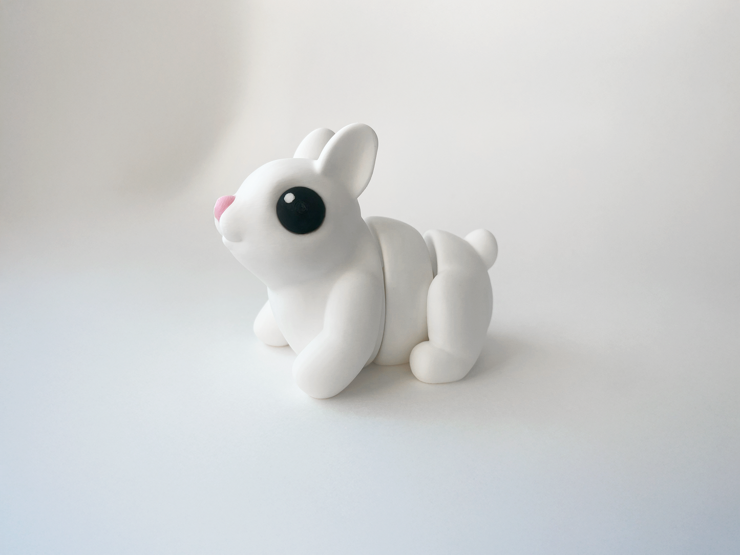 Easter's White Bunny Fidget Toy - Medium High-Quality 3D-Printed Articulated Buddy with Tiki-Taka Noise for Indoor and Outdoor Play & Stress Relief