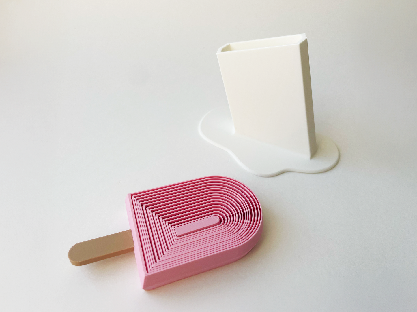 Summer's Pink Popsicle Fidget Toy Large- - High-Quality 3D Printed Articulated Popsicle Fidget for Tabletop Tactile Play