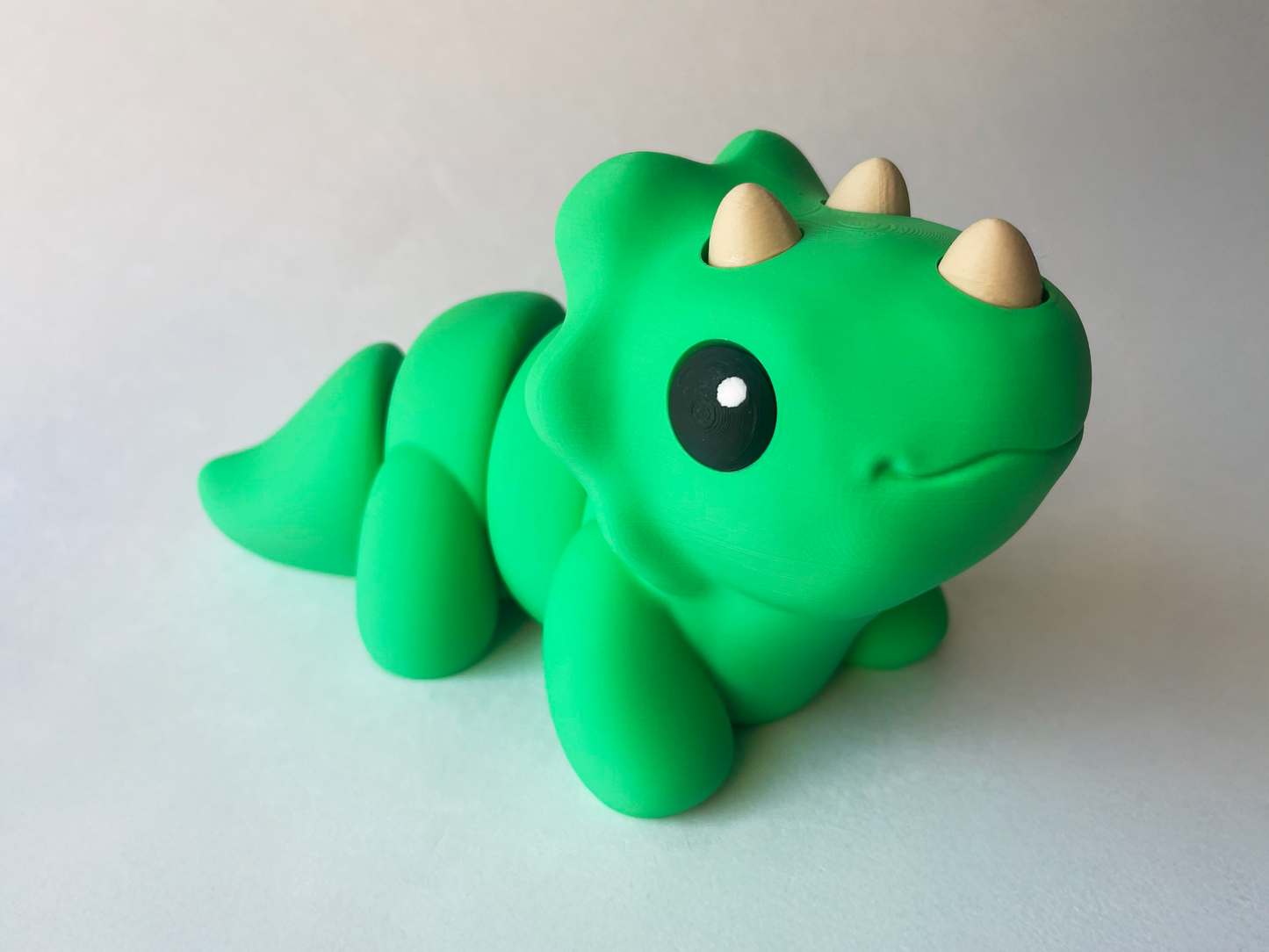 Dino Green Triceratops Dinosaur Flexi Toy Figurine for Tactile Learning Play!
