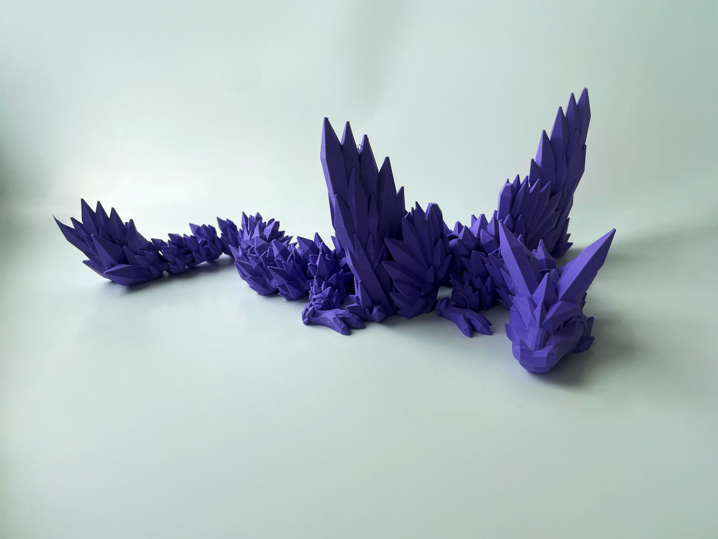 3D Printed Purple Dragon: Winged Fantasy Beast by Cinderwing3D