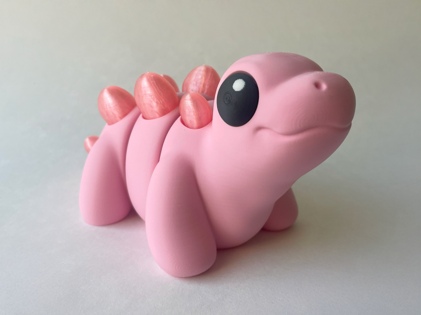 Kawaii Pink Stegosaurus Dinosaur Flexi Toy Figurine for STEM Learning Play!