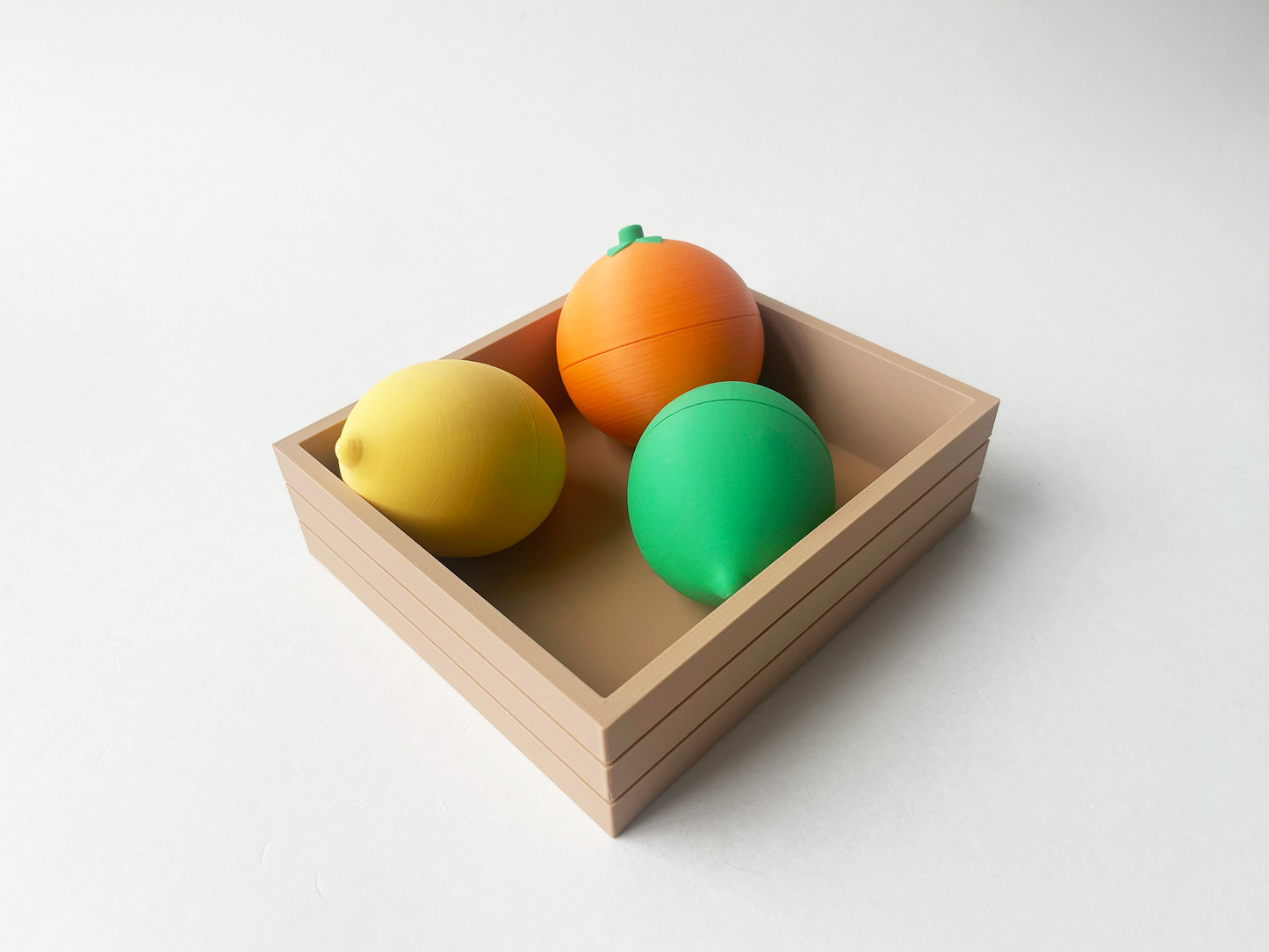 Mom's Fruit Fidget Garden Set on a Square Plate - Articulated Fruit Fidgets for Tabletop Tactile Play & Stress Relief