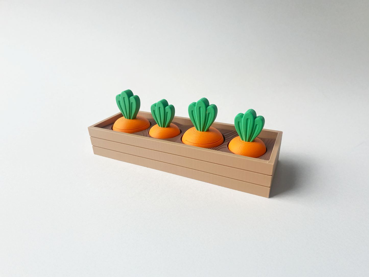 Mom's Full Carrot Garden-- Full Set with of 2 Large and 2 Medium Carrots- Articulated Garden for Tabletop Tactile Play & Stress Relief