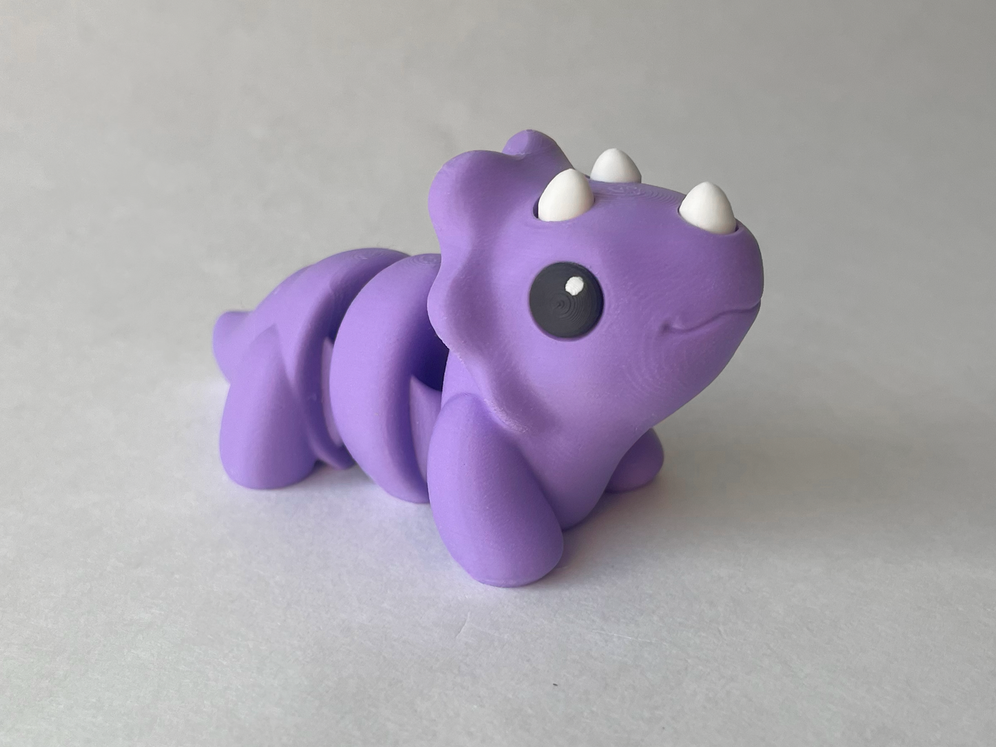 Purple Triceratops Dinosaur Flexi Toy Figurine for Tactile Learning Play!