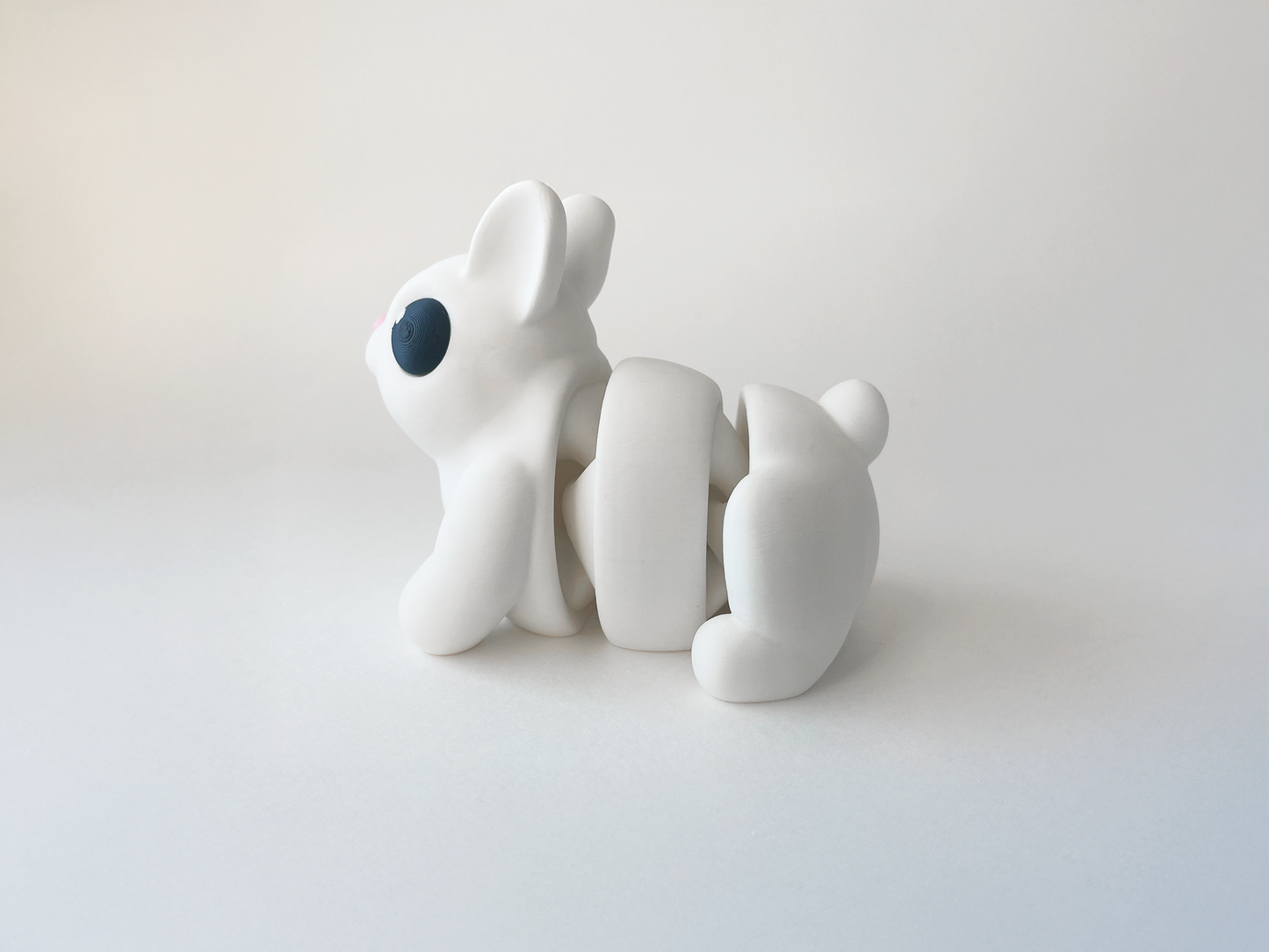 Easter's White Bunny Fidget Toy - Medium High-Quality 3D-Printed Articulated Buddy with Tiki-Taka Noise for Indoor and Outdoor Play & Stress Relief