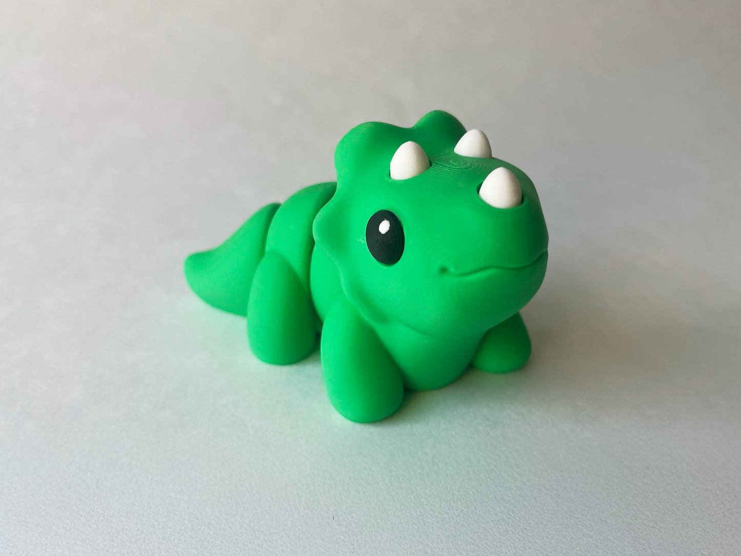 Dino Green Triceratops Dinosaur Flexi Toy Figurine for Tactile Learning Play!