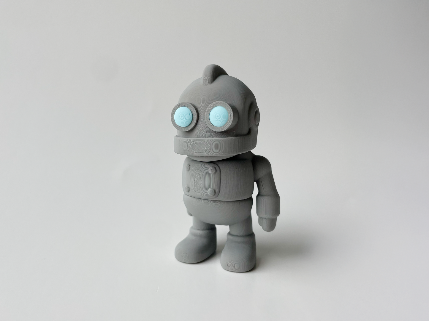 Classic Grey Iron Giant Robot Flexi 3D Printed Toy