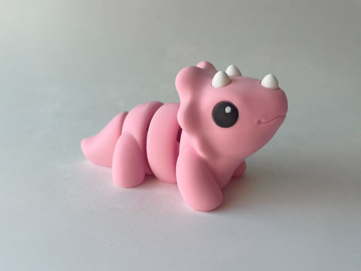 Kawaii Pink Triceratops Dinosaur Flexi Toy Figurine for Tactile Learning Play!