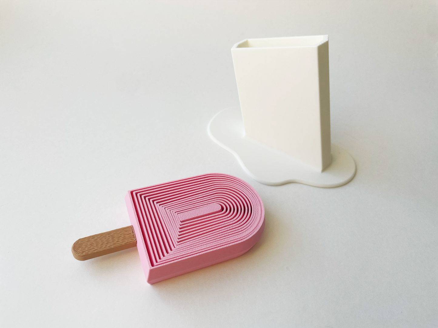 Summer's Pink Popsicle Fidget Toy Large- - High-Quality 3D Printed Articulated Popsicle Fidget for Tabletop Tactile Play