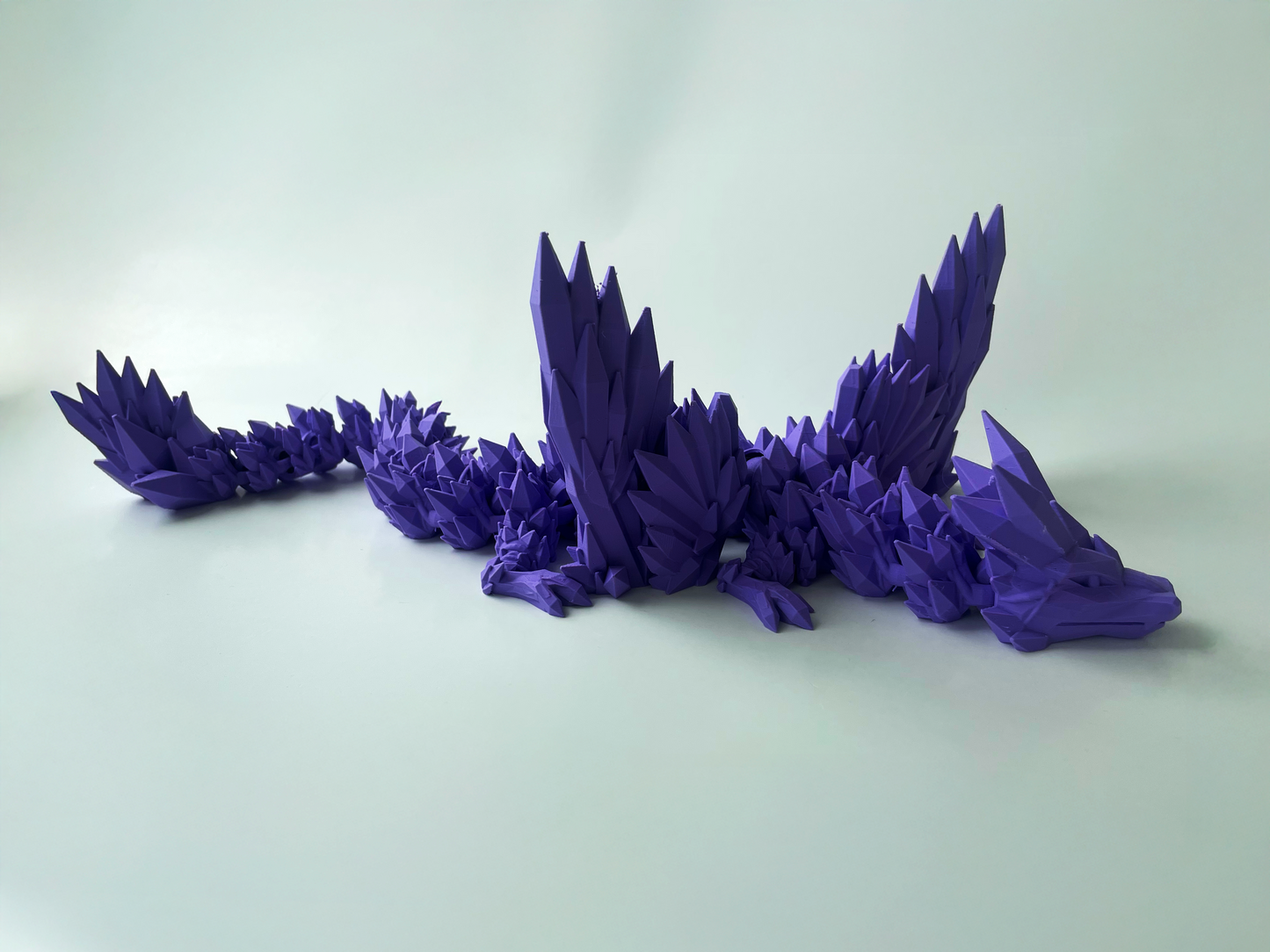 3D Printed Purple Dragon: Winged Fantasy Beast by Cinderwing3D