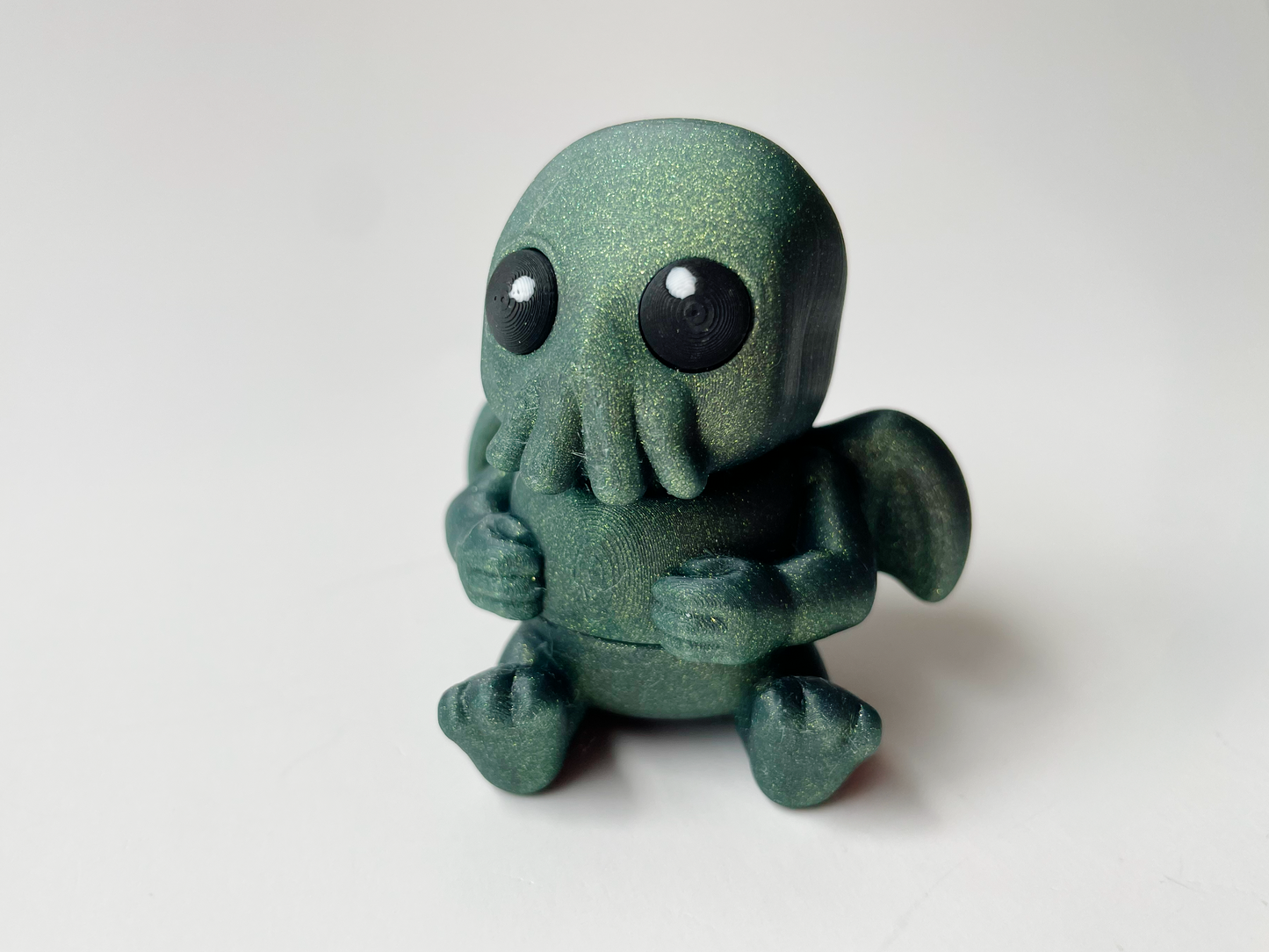 Galaxy Green Cthulhu Flexi 3D Printed Figurine for Tactile Play!