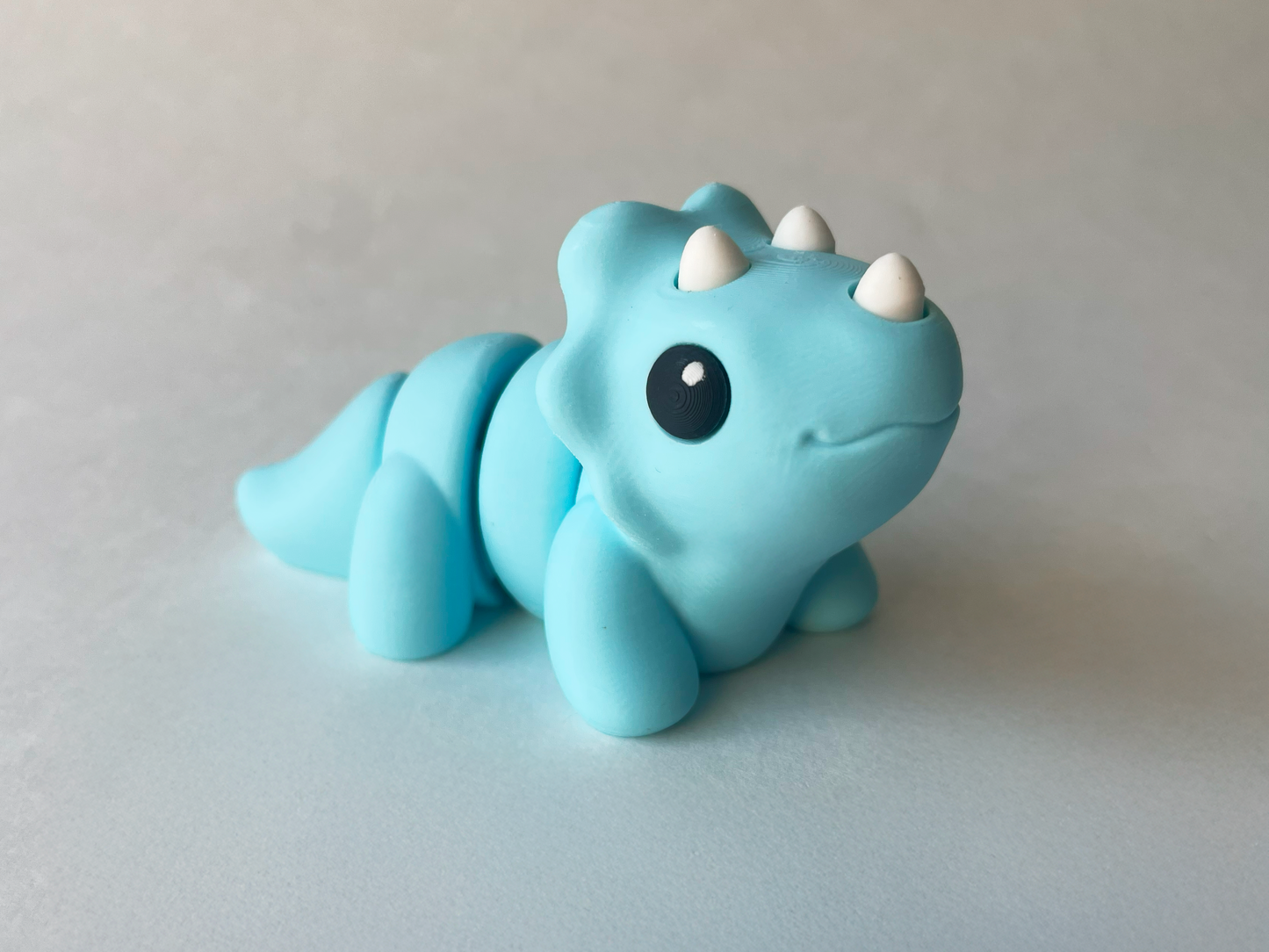 Baby Blue Triceratops Dinosaur Flexi Toy Figurine for Tactile Learning Play!