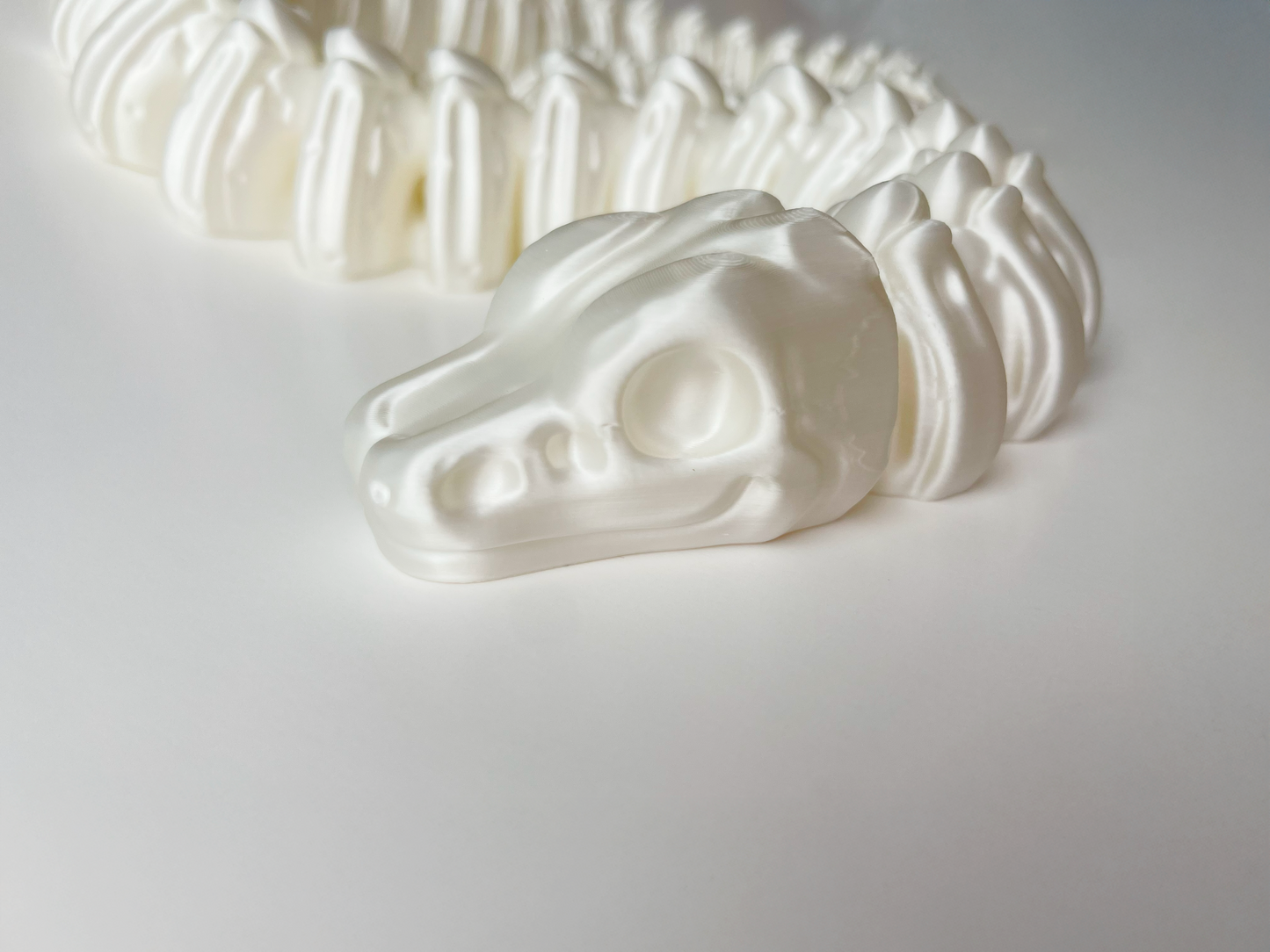 Halloween Bone Shiny White Skeleton Snake Toy