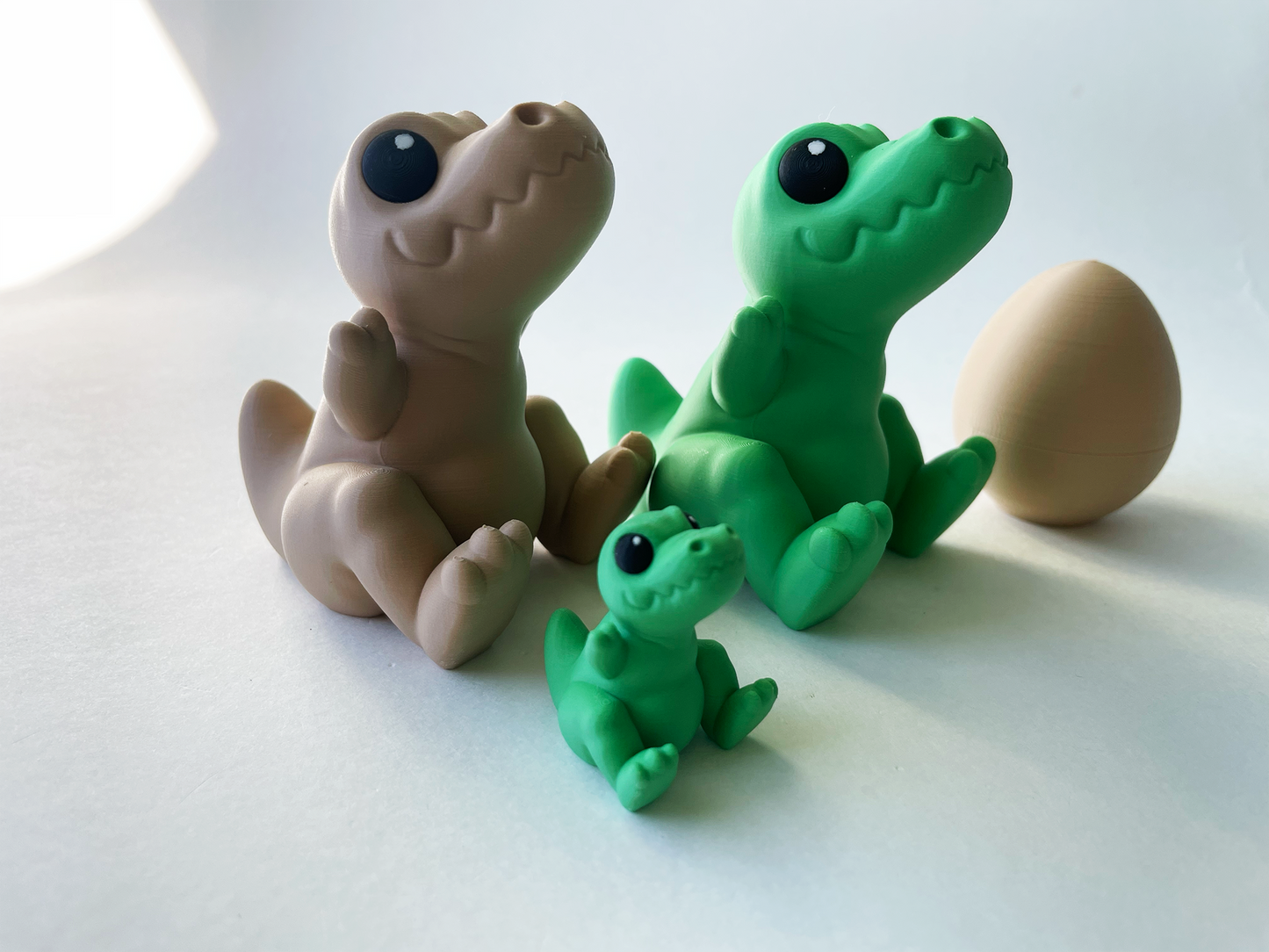 T-Rex Family Toy Set (Set of 2 T-rex Parents, 1 Egg and 1 Baby T-rex) for Dino Family fun Tactile Play and STEM Learning