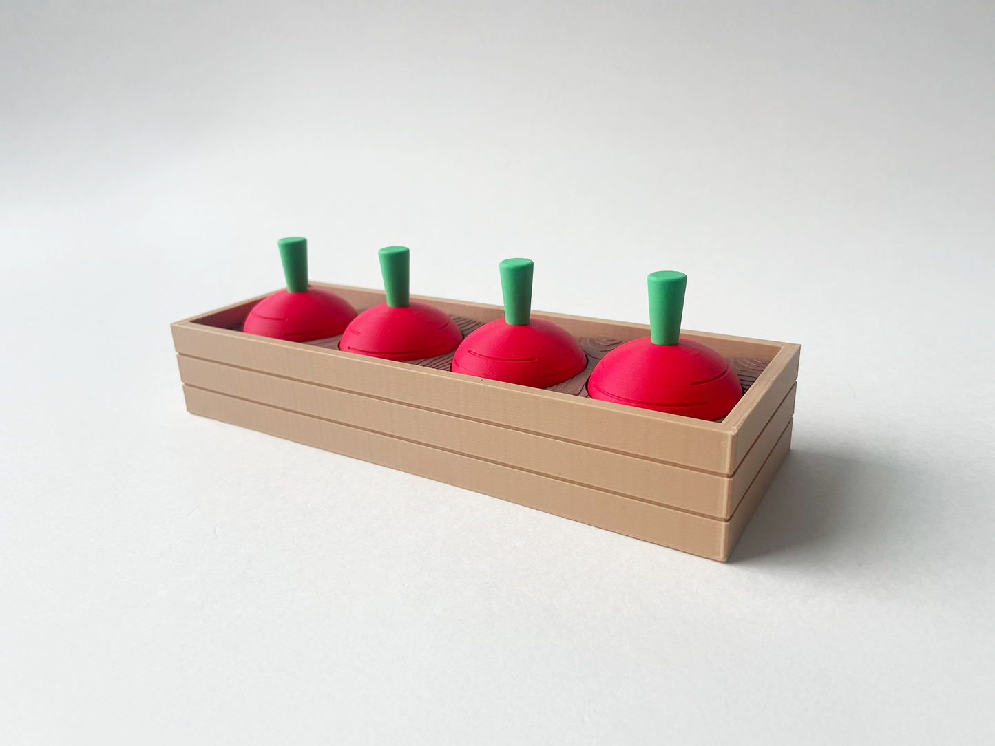 Mom's Red Radish Garden Set on a Linear Plate - Articulated Garden for Tabletop Tactile Play & Stress Relief