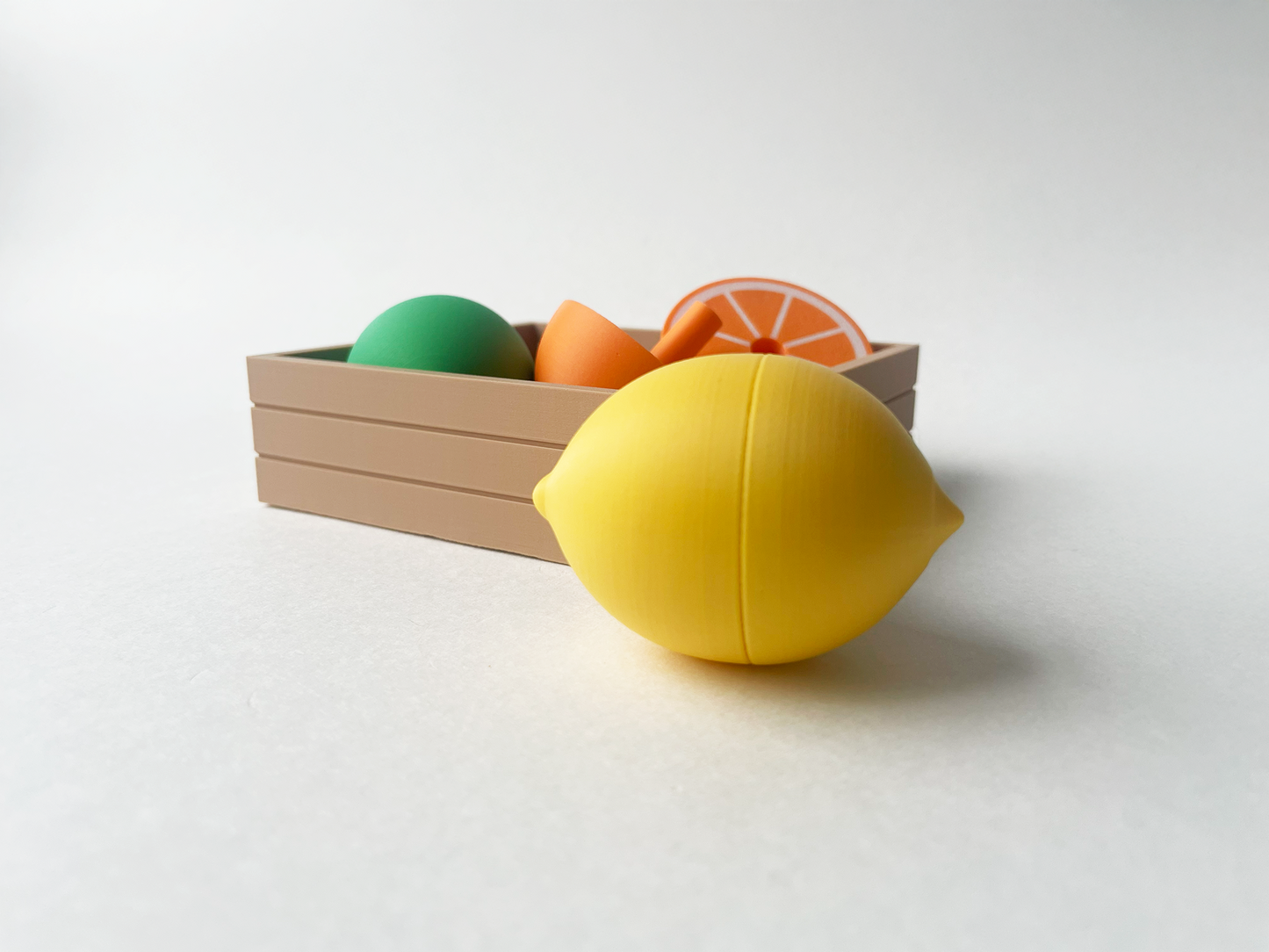 Mom's Fruit Fidget Garden Set on a Square Plate - Articulated Fruit Fidgets for Tabletop Tactile Play & Stress Relief