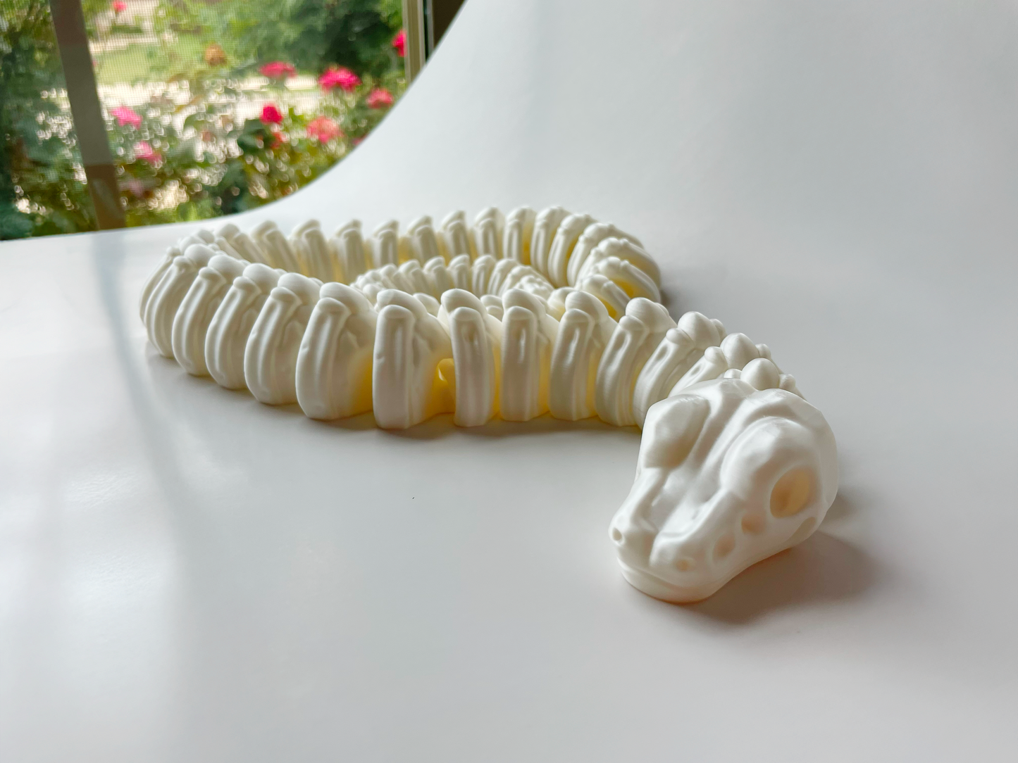 Halloween Bone Shiny White Skeleton Snake Toy