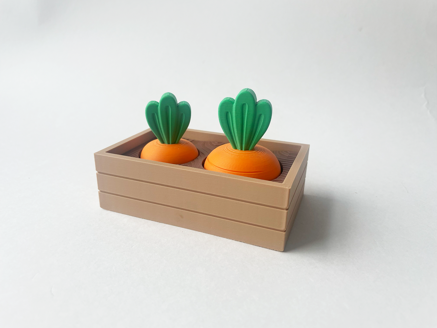 Mom's Small Garden-- Carrot Garden Set of 2, One Large Carrot and One Small Carrot - Articulated Garden for Tabletop Tactile Play & Stress Relief