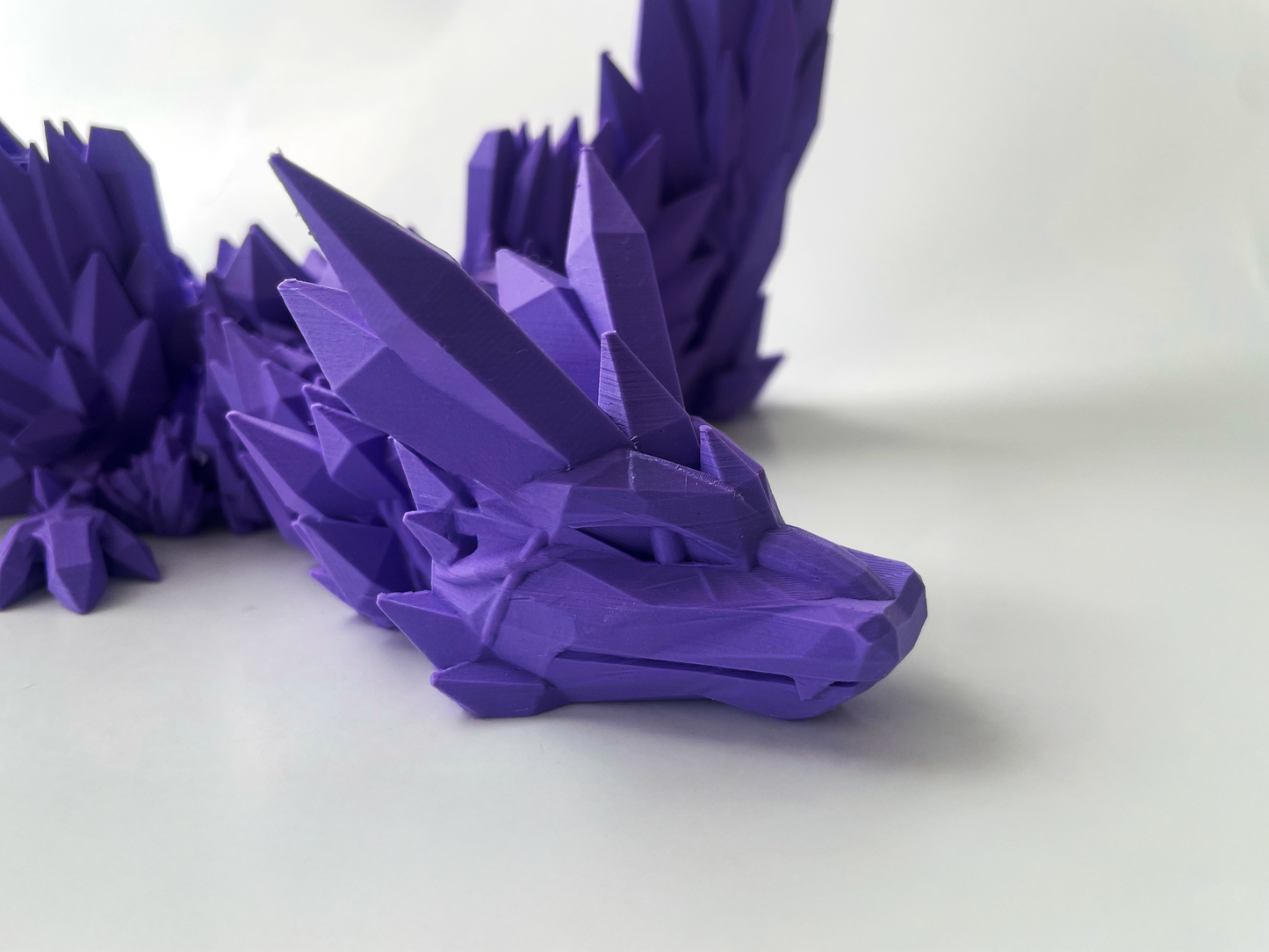 3D Printed Purple Dragon: Winged Fantasy Beast by Cinderwing3D
