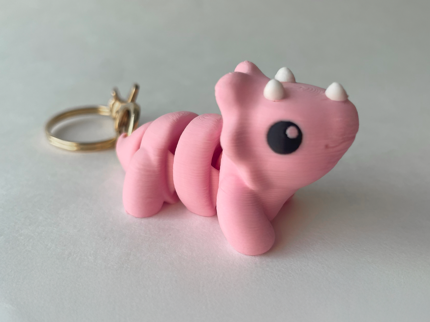 Kawaii Pink Triceratops Dinosaur Flexi Toy Figurine for Tactile Learning Play!