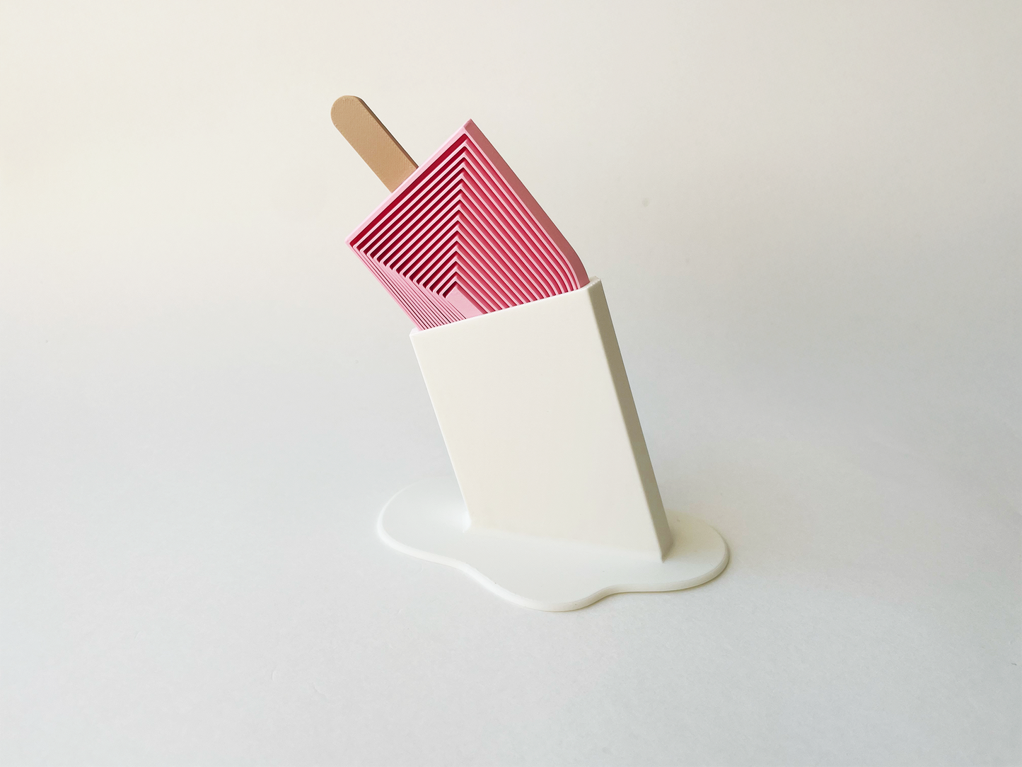 Summer's Pink Popsicle Fidget Toy Large- - High-Quality 3D Printed Articulated Popsicle Fidget for Tabletop Tactile Play