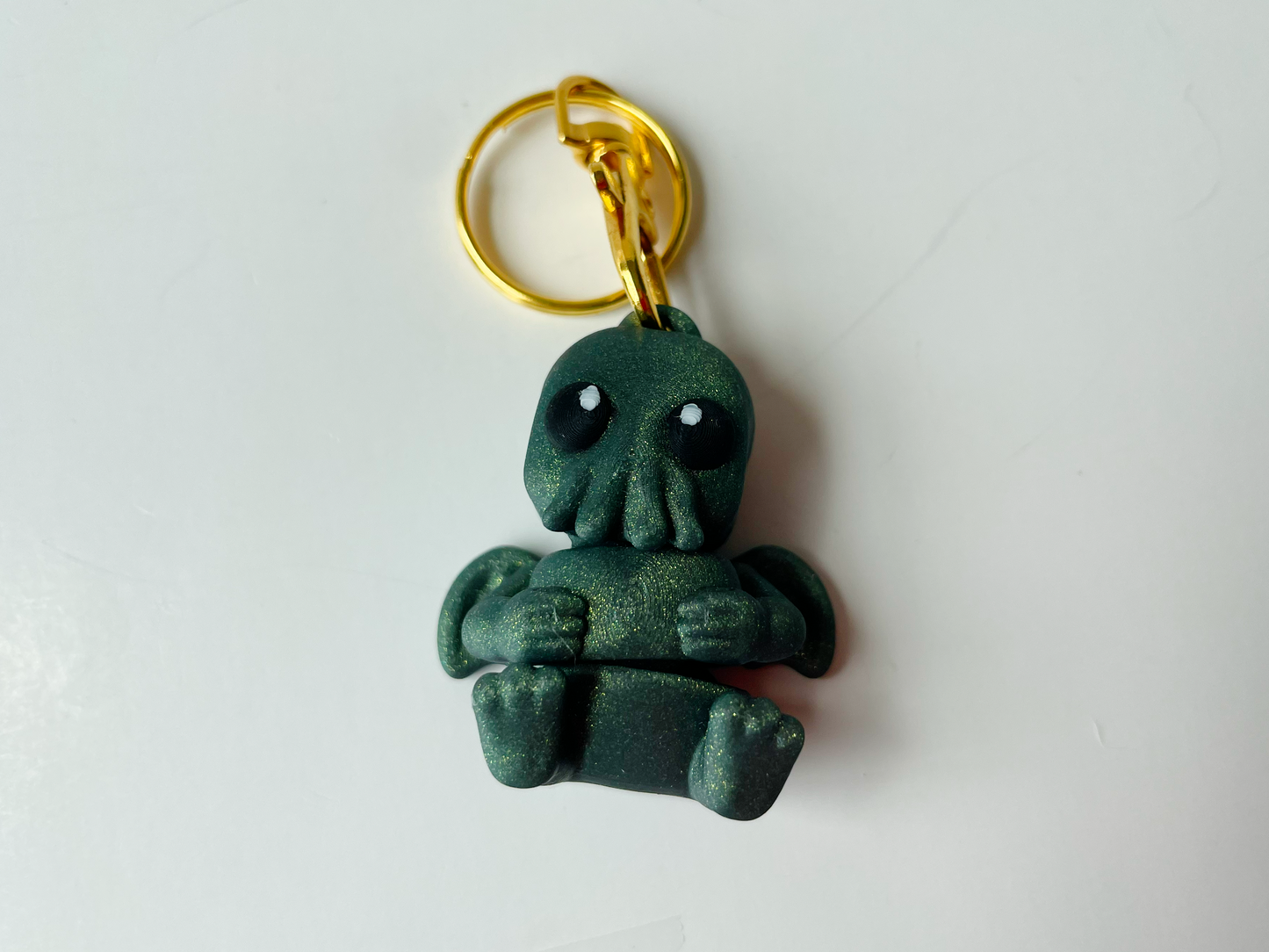 Galaxy Green Cthulhu Flexi 3D Printed Figurine for Tactile Play!