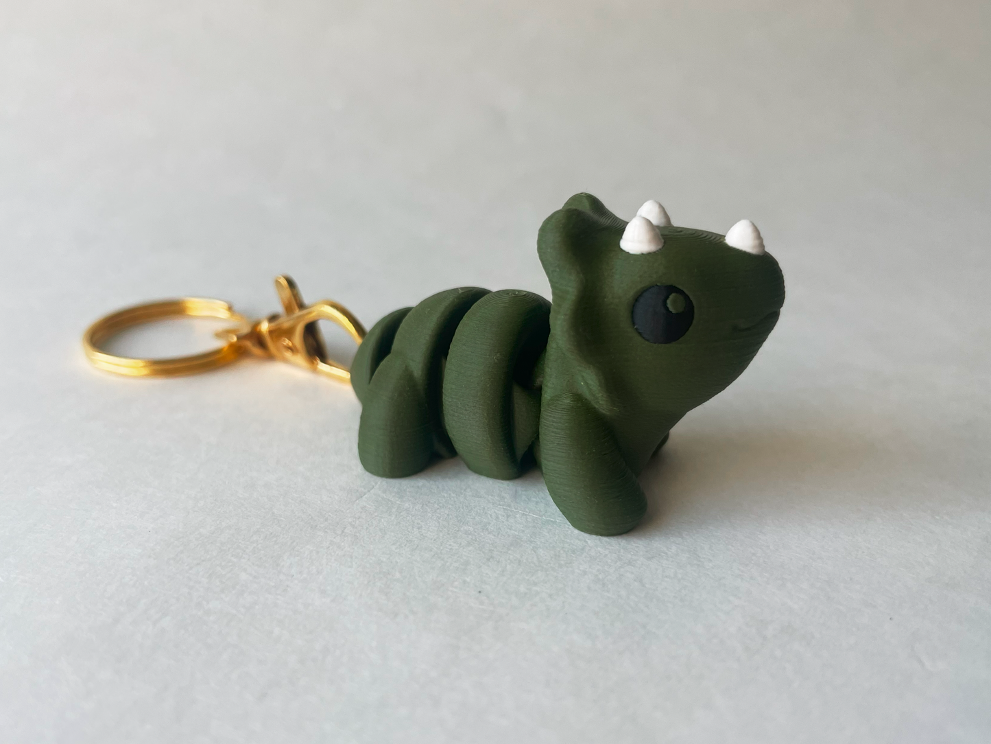 Dark Green Triceratops Dinosaur Flexi Toy Figurine for Tactile Learning Play!