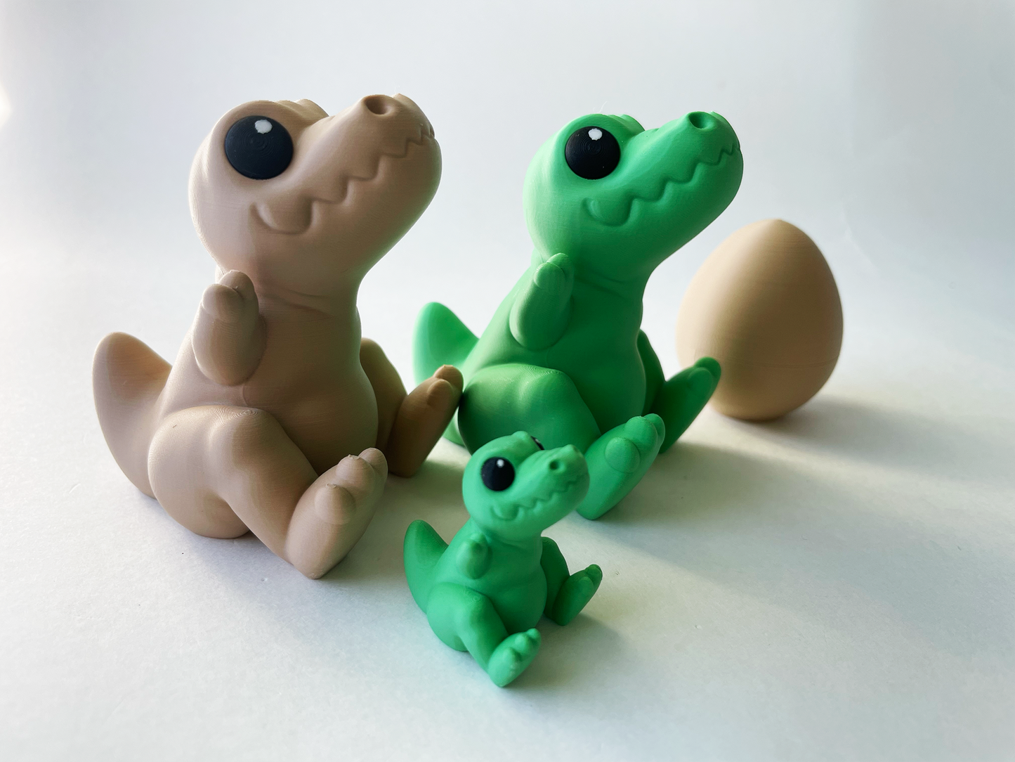 T-Rex Family Toy Set (Set of 2 T-rex Parents, 1 Egg and 1 Baby T-rex) for Dino Family fun Tactile Play and STEM Learning