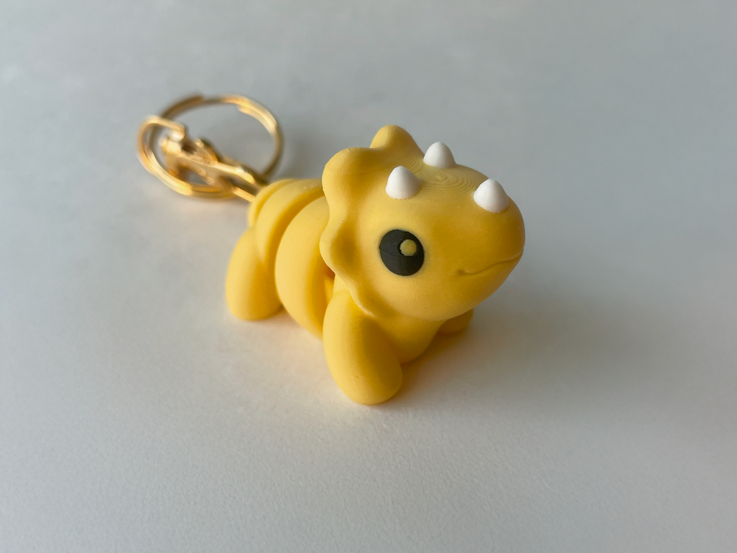 Sunny Yellow Triceratops Dinosaur Flexi Toy Figurine for Tactile Learning Play!