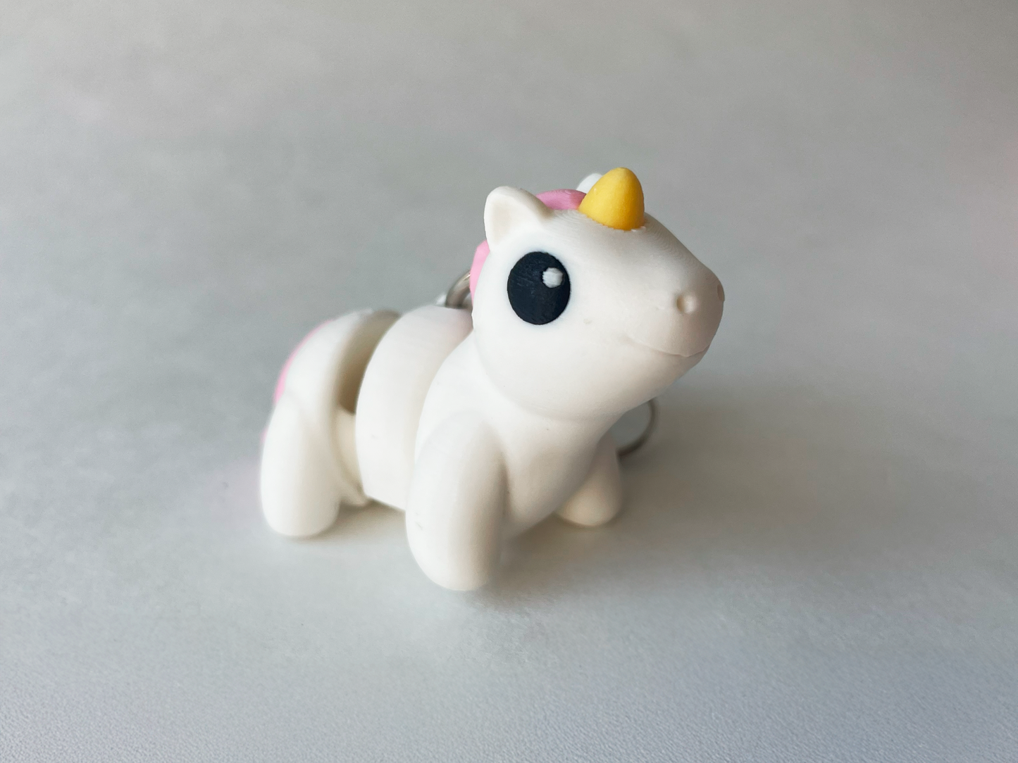 Classic White and Pink Unicorn Flexi Toy Figurine for Tactile Fantasy Play!
