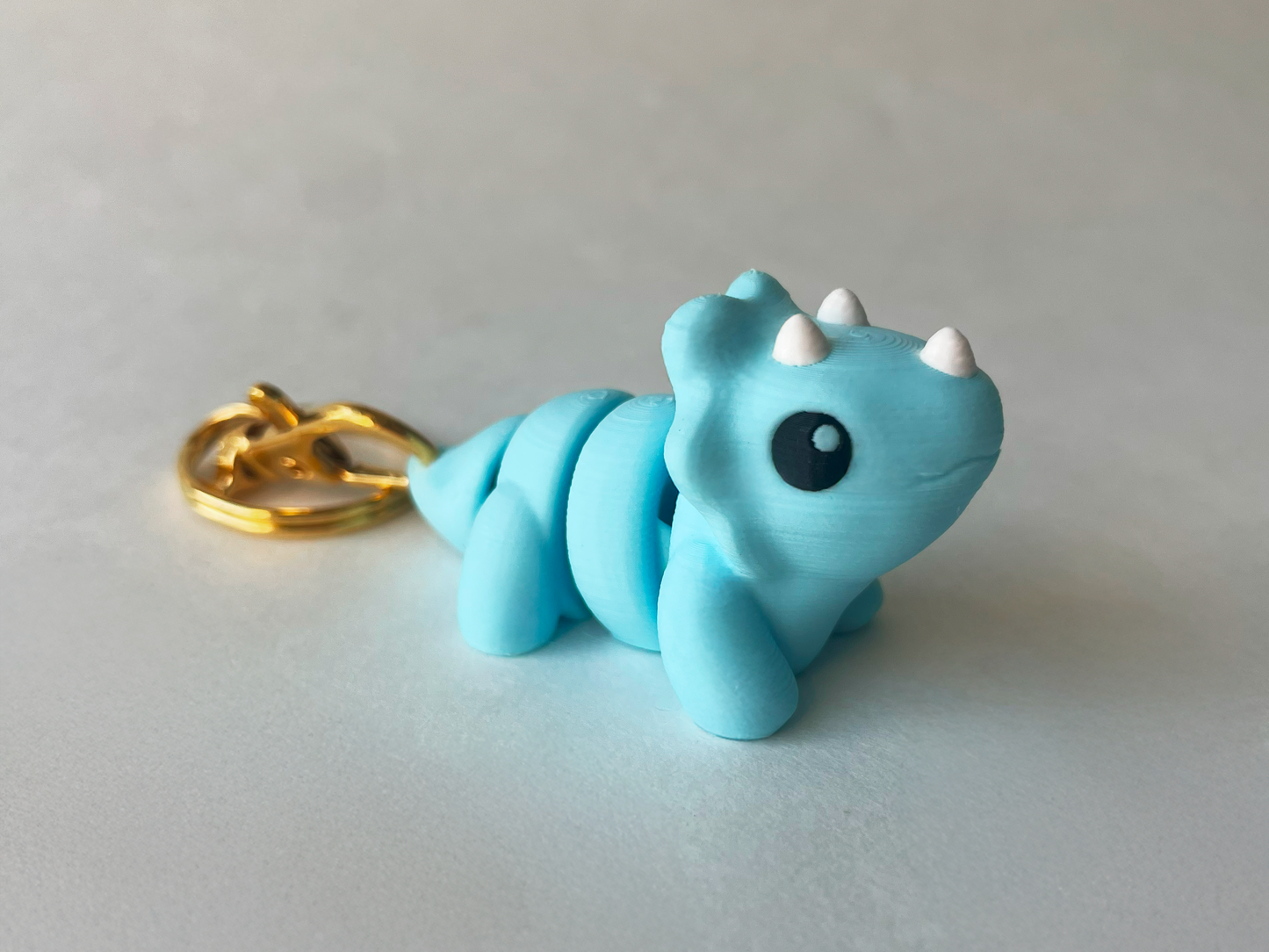 Baby Blue Triceratops Dinosaur Flexi Toy Figurine for Tactile Learning Play!