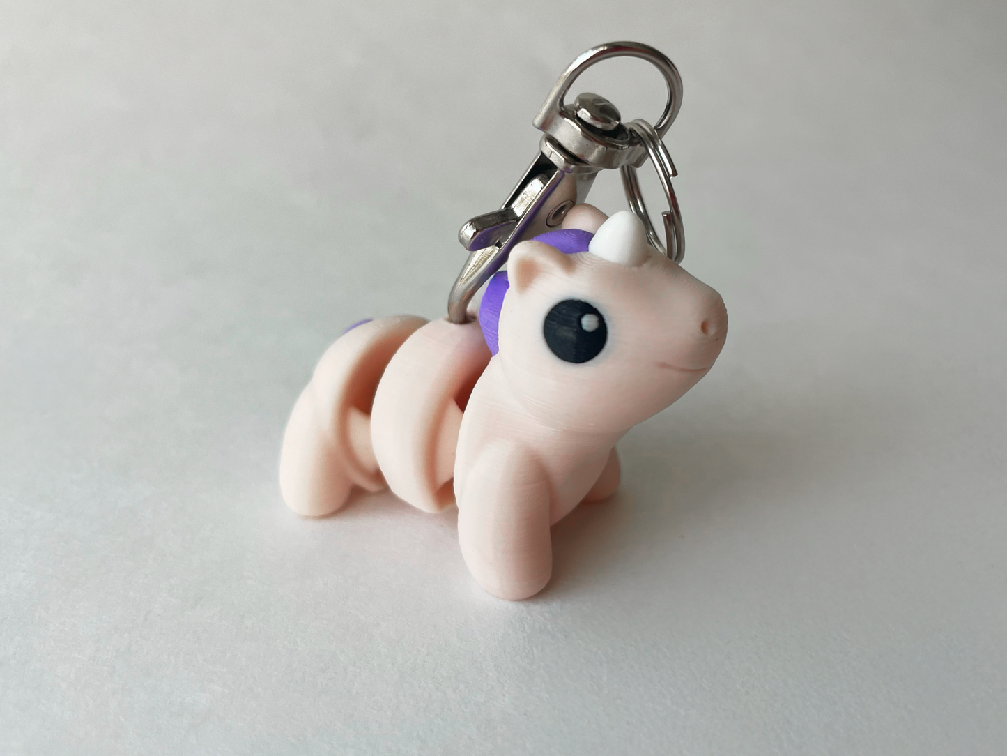Beige and Lilac Purple Unicorn Flexi Toy Figurine for Tactile Fantasy Play!