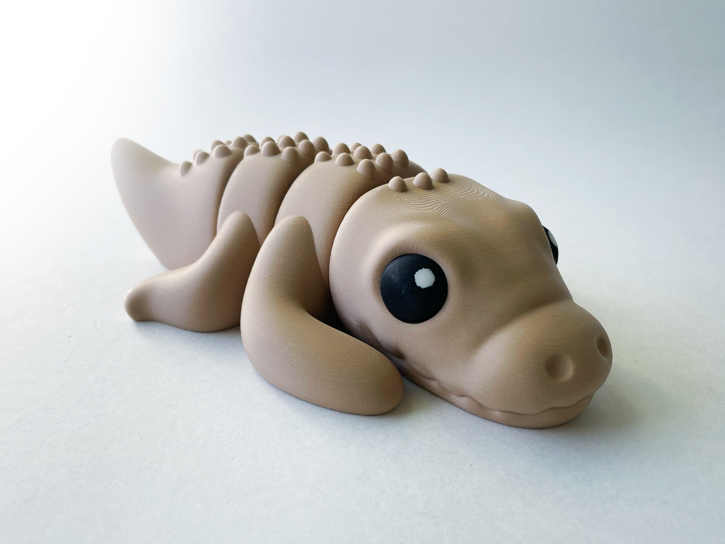 Beige Crocodile Premium Large Toy for Tactile Safari Lovers Pretend Play Toy for STEM Learning Kids