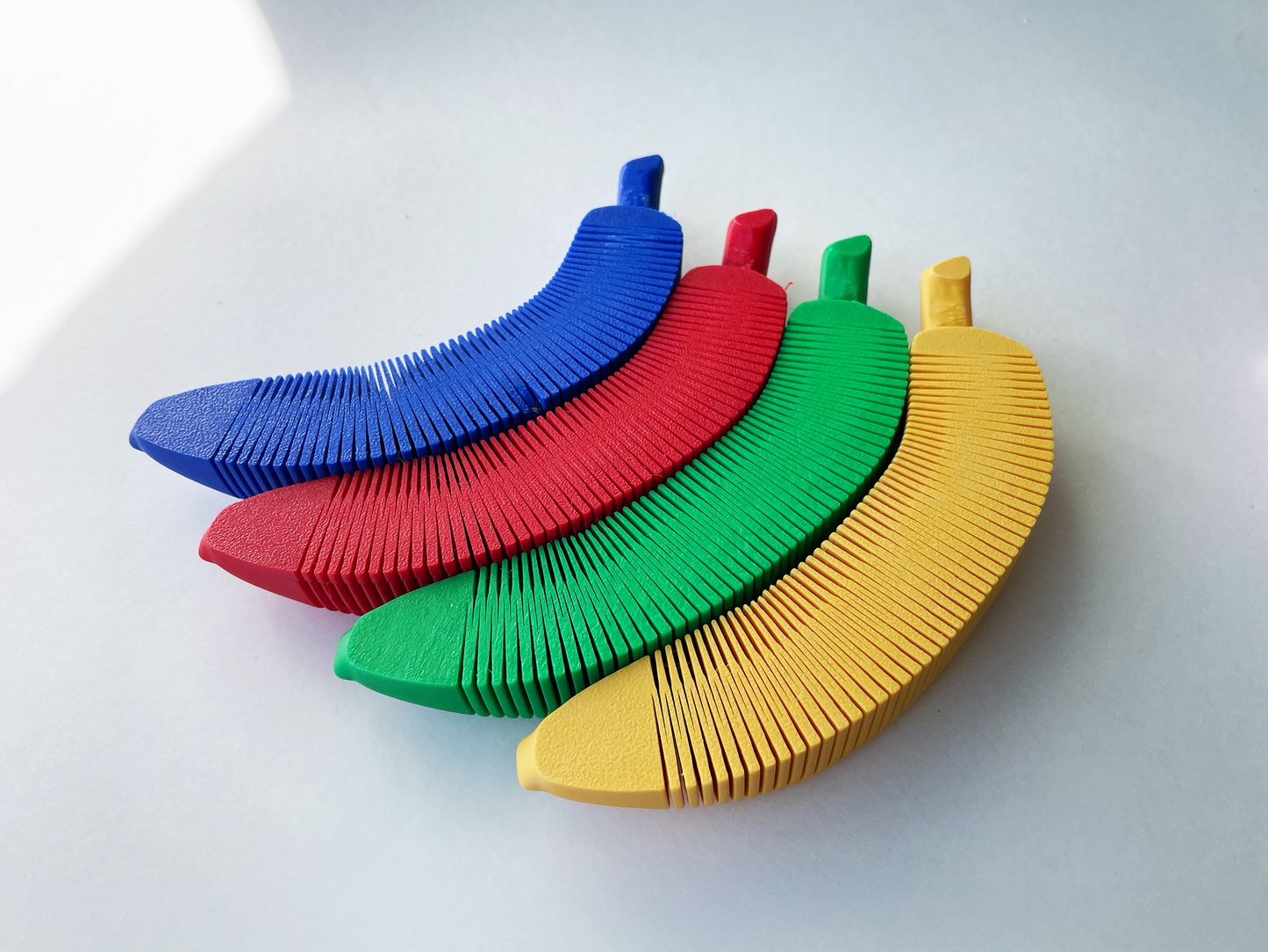 ALL the Flexi Bananas! Fidget Toy Set of 4 Multi-Colored Flexi Bananas, Diverse Bananas for Pretend Tactile STEM Play