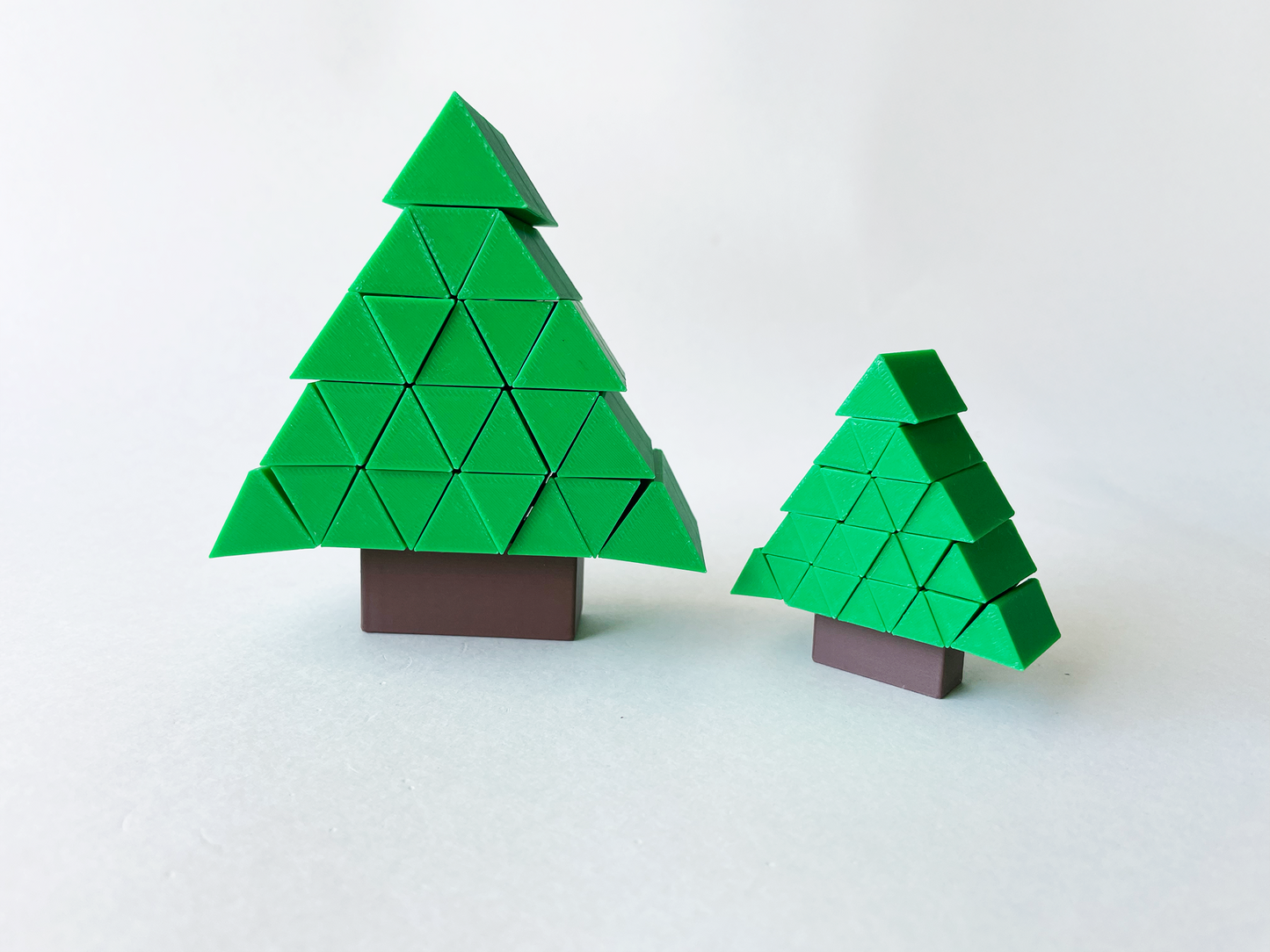 Set of 2 Christmas Pine Tree Fidget Toys- One Large & One Small for Pretend Tactile Play