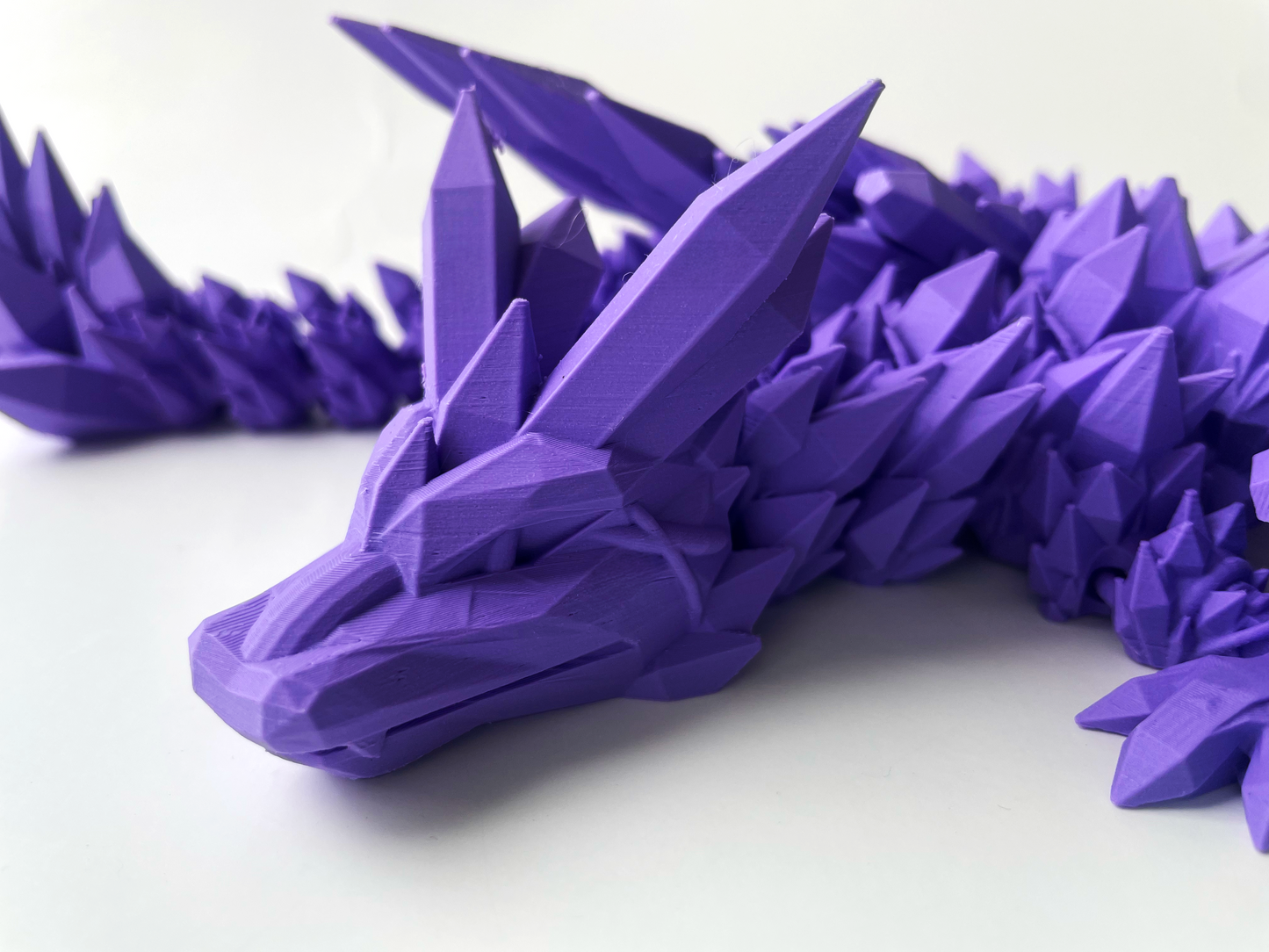 3D Printed Purple Dragon: Winged Fantasy Beast by Cinderwing3D