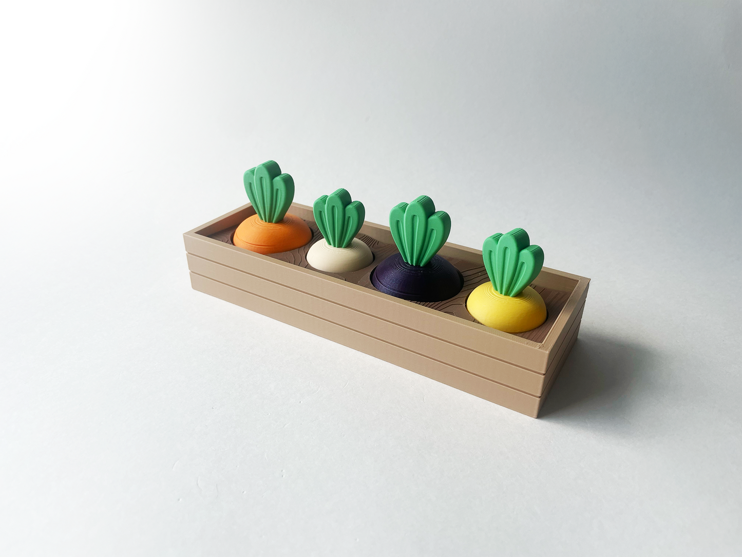 Mom's Diverse Full Carrot Garden-- Full Set with of 2 Large and 2 Medium Carrots-Multi Color Articulated Garden for Tactile Play & Stress Relief